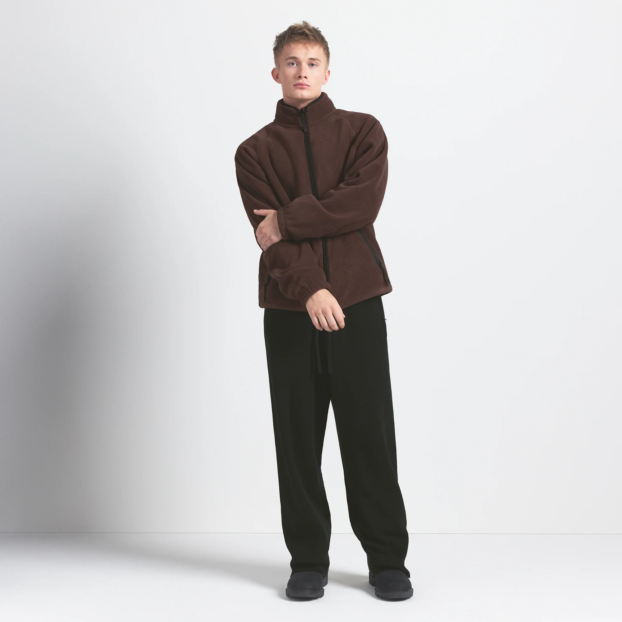 ARCTIC FLEECE MENS ZIP UP JACKET | ESPRESSO - Image 5