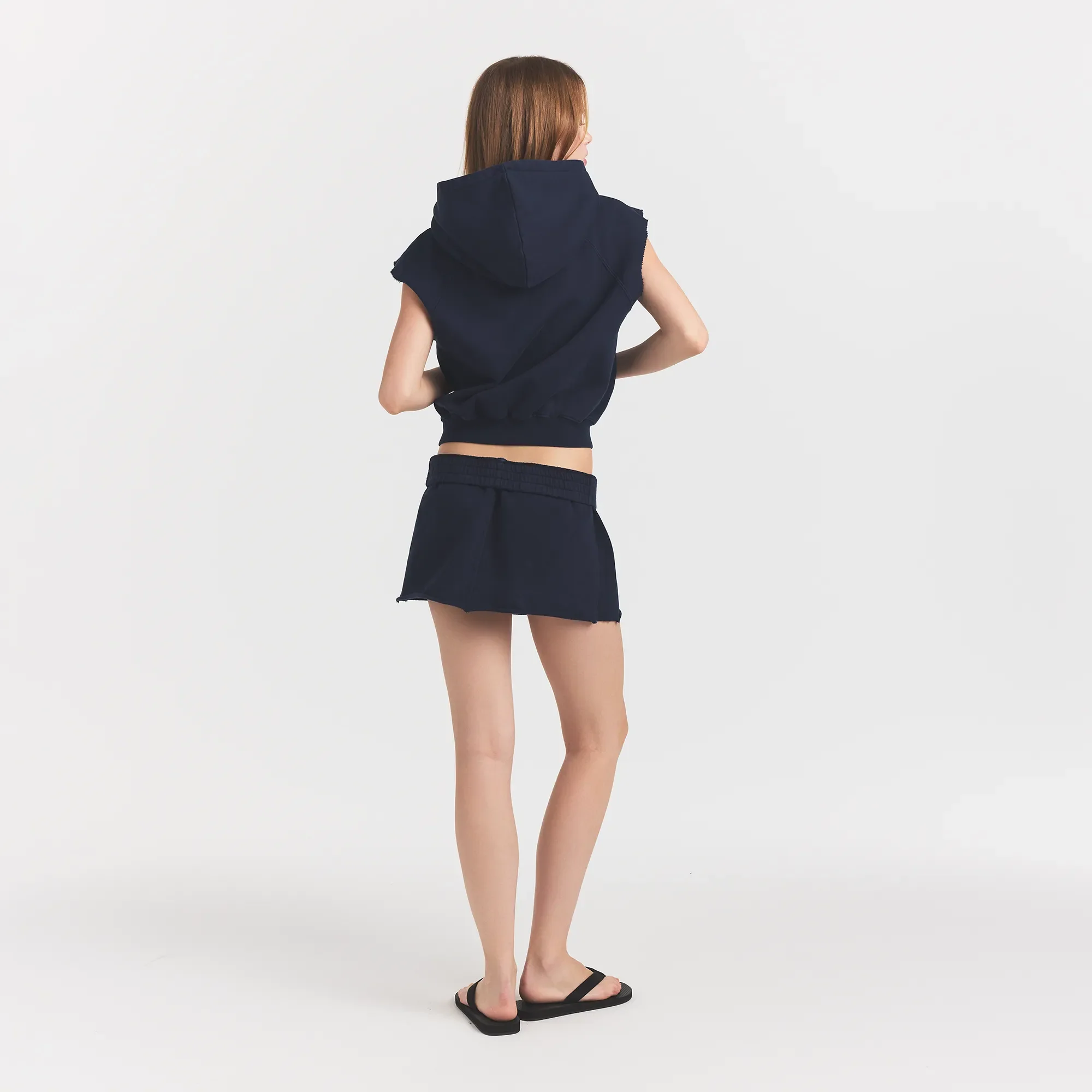 BOYFRIEND FLEECE MUSCLE PULLOVER | NAVY - Image 4