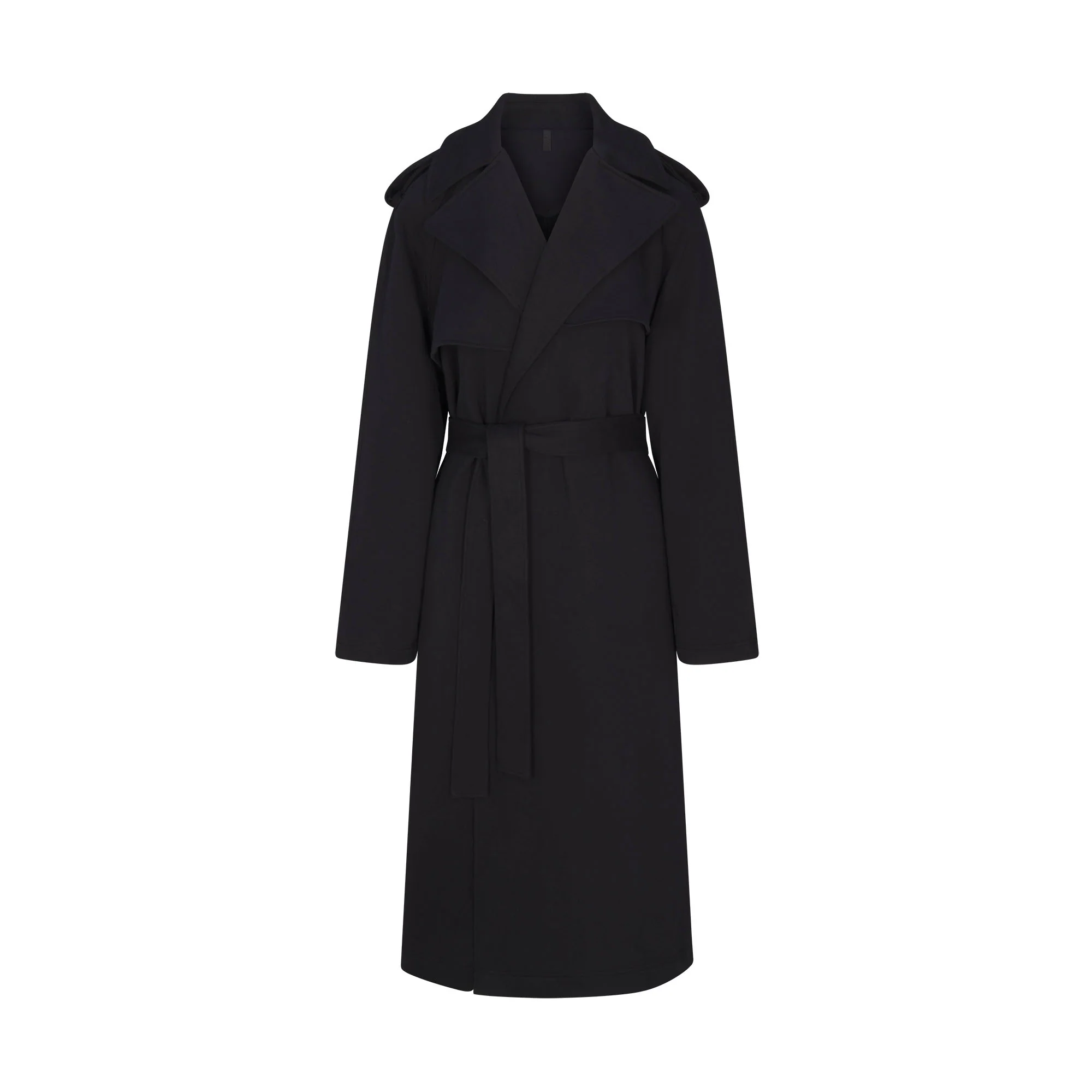 BOYFRIEND FLEECE OVERSIZED TRENCH COAT | ONYX