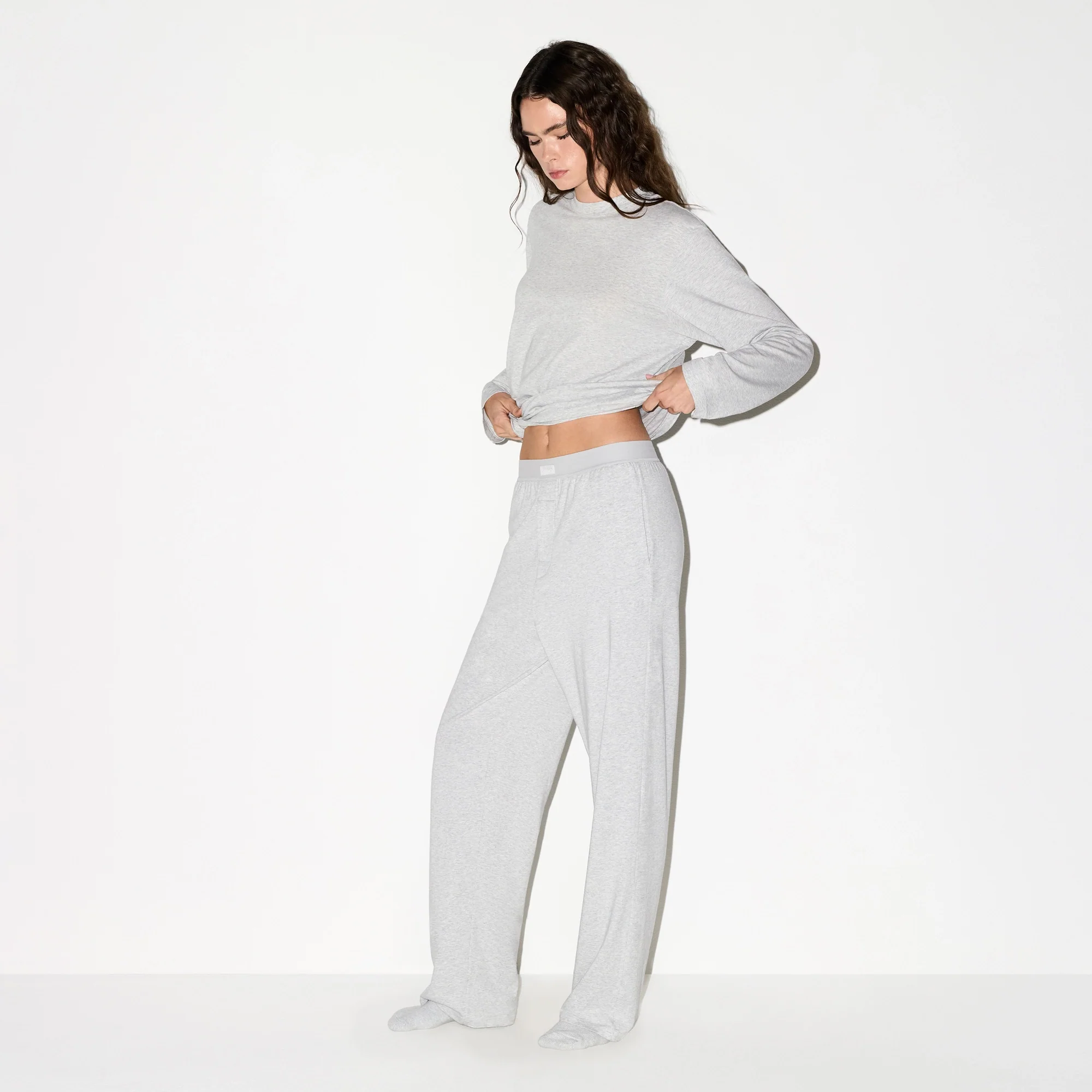 BOYFRIEND LOOSE PANT | LIGHT HEATHER GREY - Image 5