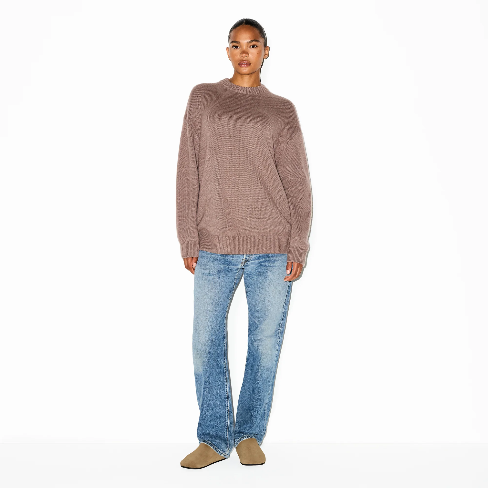CASHMERE OVERSIZED SWEATER | UMBER - Image 4