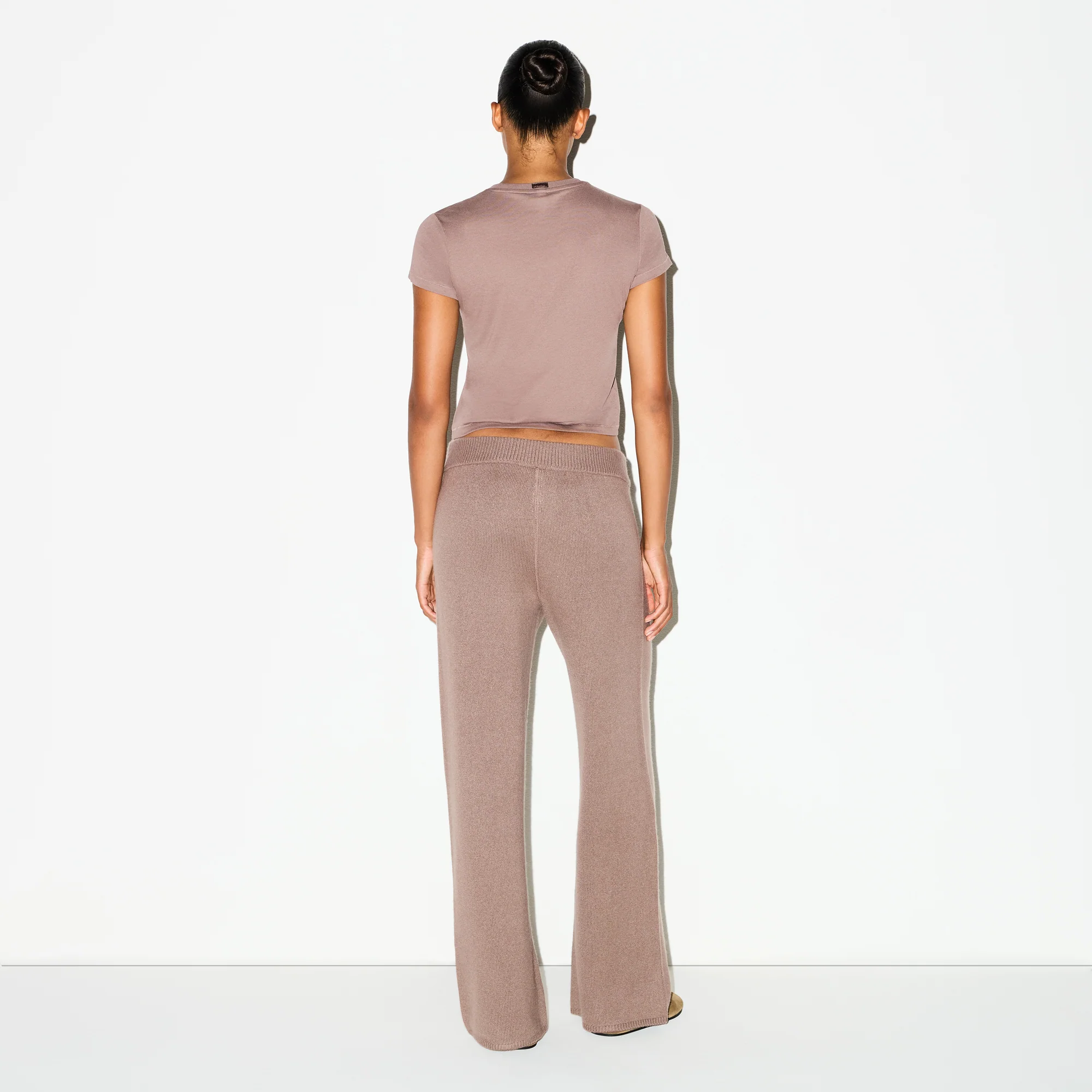 CASHMERE WIDE LEG PANT | UMBER - Image 6