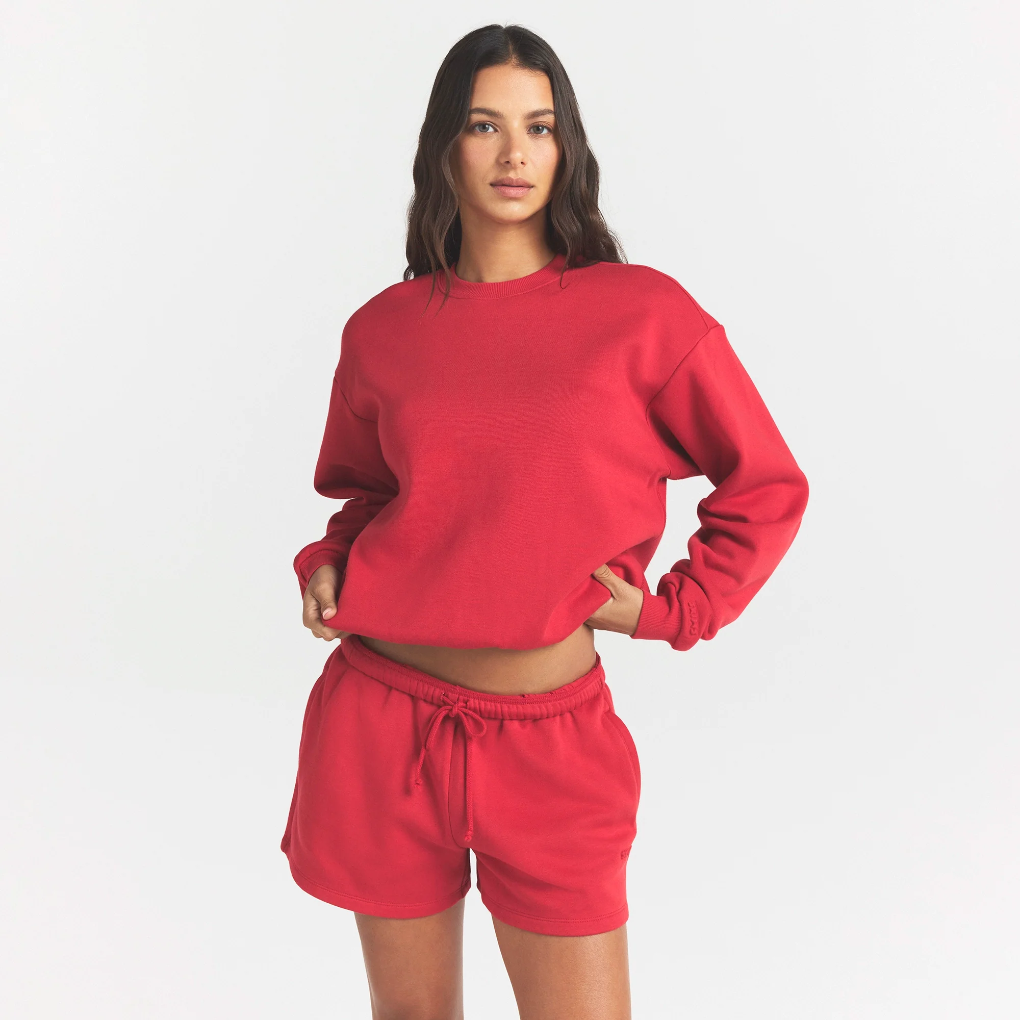 COTTON FLEECE CLASSIC CREWNECK | WASHED RED - Image 3