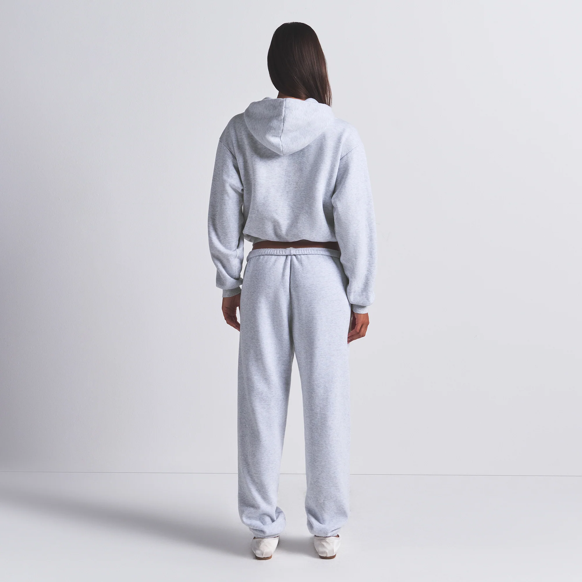 COTTON FLEECE CLASSIC HOODIE | LIGHT HEATHER GREY - Image 4