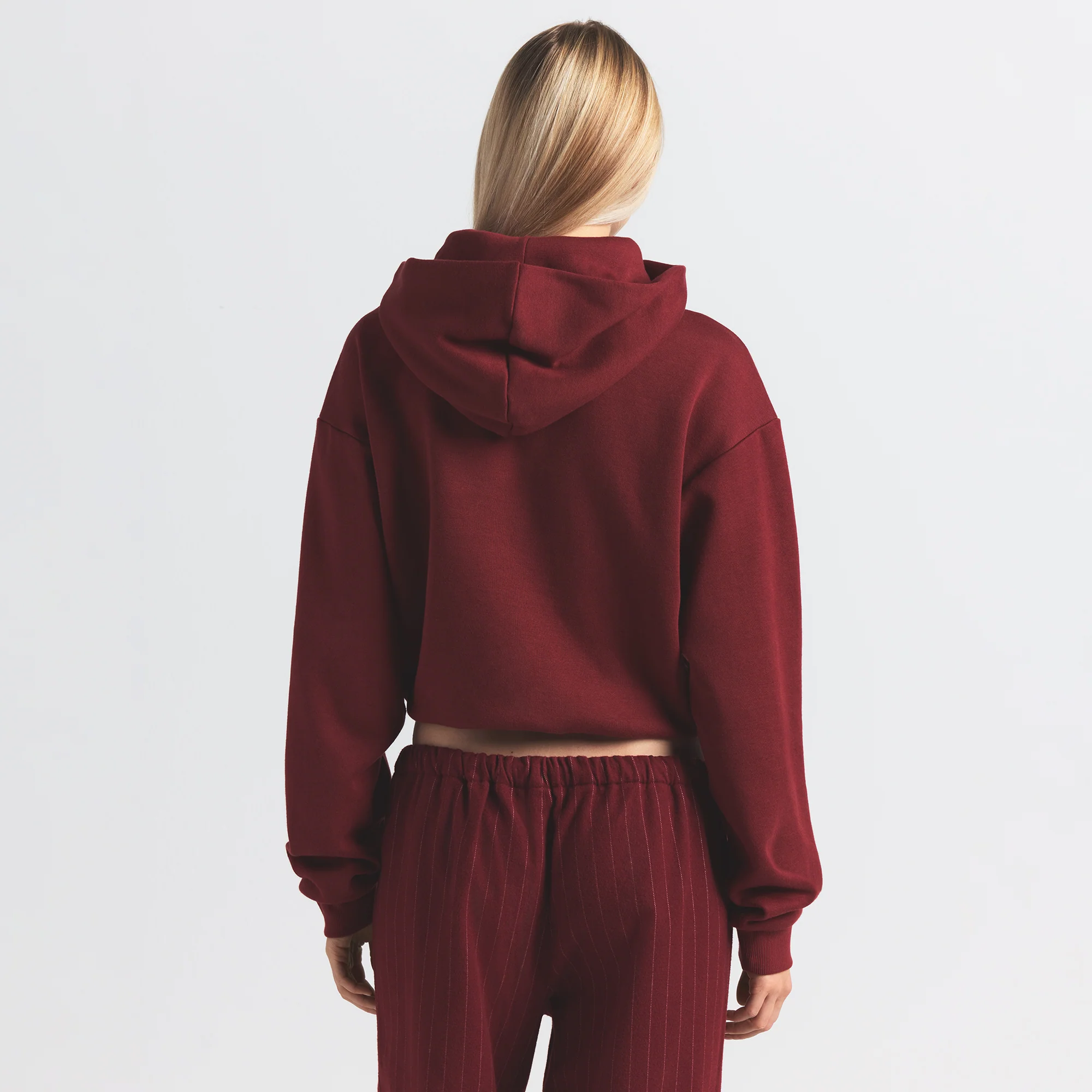 COTTON FLEECE CLASSIC HOODIE | MERLOT - Image 5