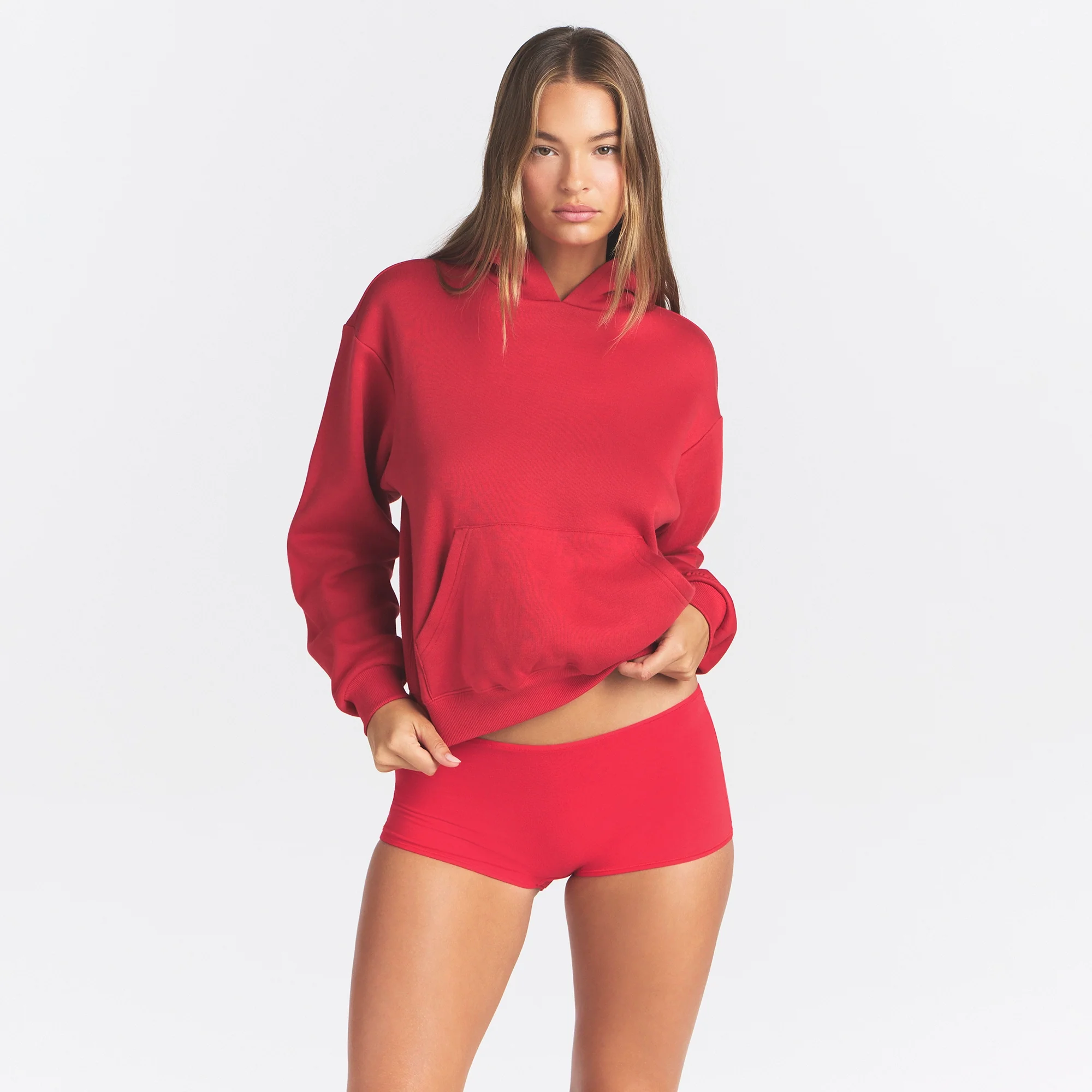 COTTON FLEECE CLASSIC HOODIE | WASHED RED - Image 3