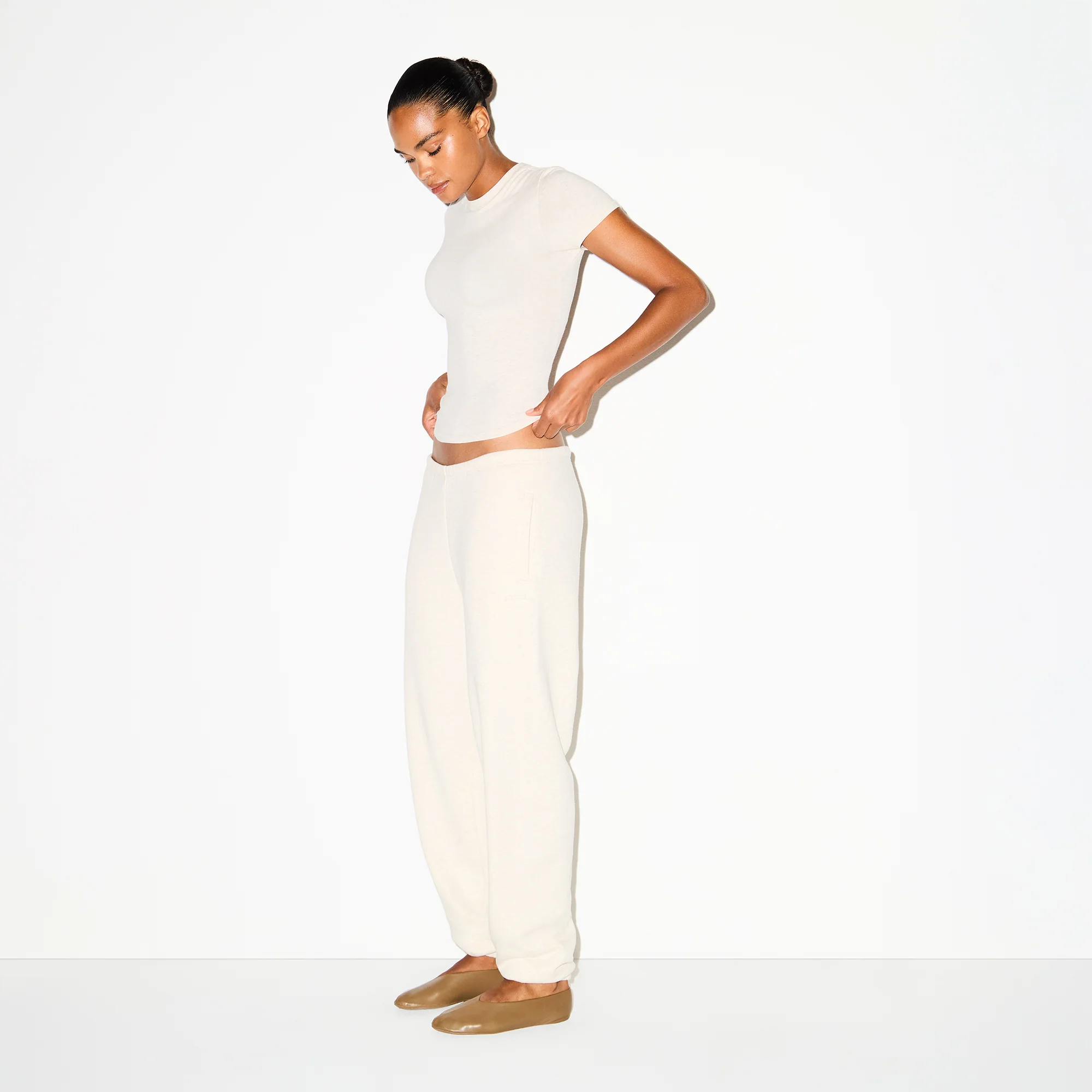 COTTON FLEECE CLASSIC JOGGER | OATMEAL HEATHER - Image 3