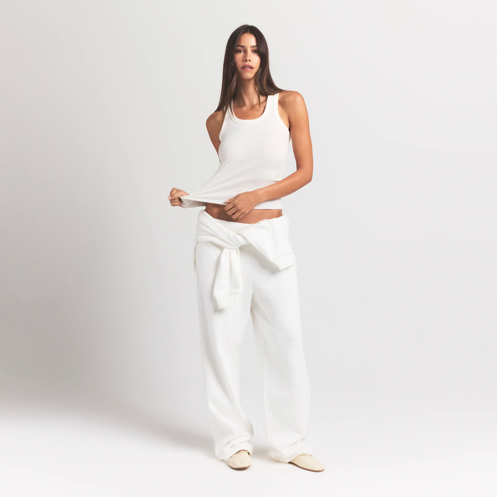 COTTON FLEECE CLASSIC STRAIGHT LEG PANT | MARBLE - Image 2
