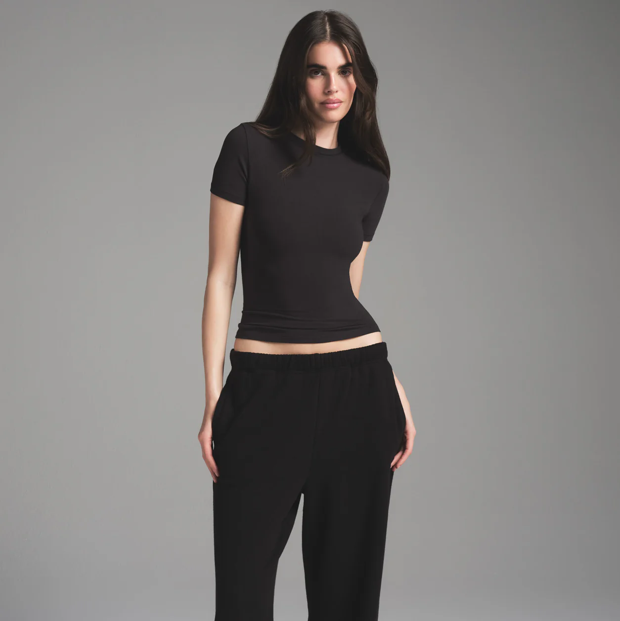 COTTON FLEECE CLASSIC STRAIGHT LEG PANT | ONYX - Image 3