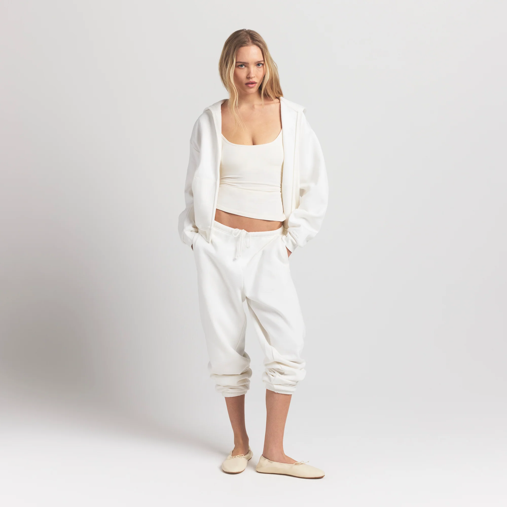 COTTON FLEECE CLASSIC ZIP UP HOODIE | MARBLE - Image 2