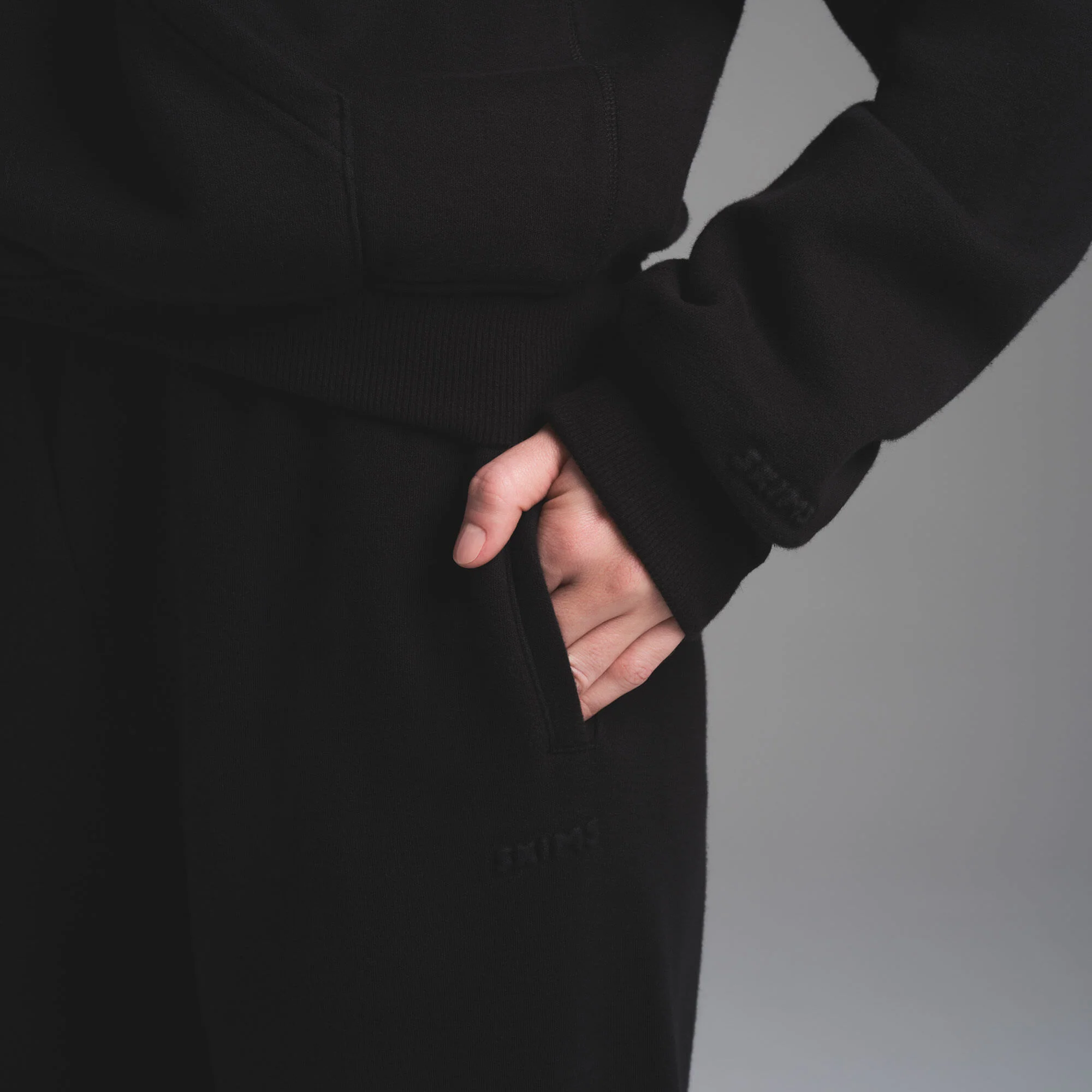 COTTON FLEECE CLASSIC ZIP UP HOODIE | ONYX - Image 5