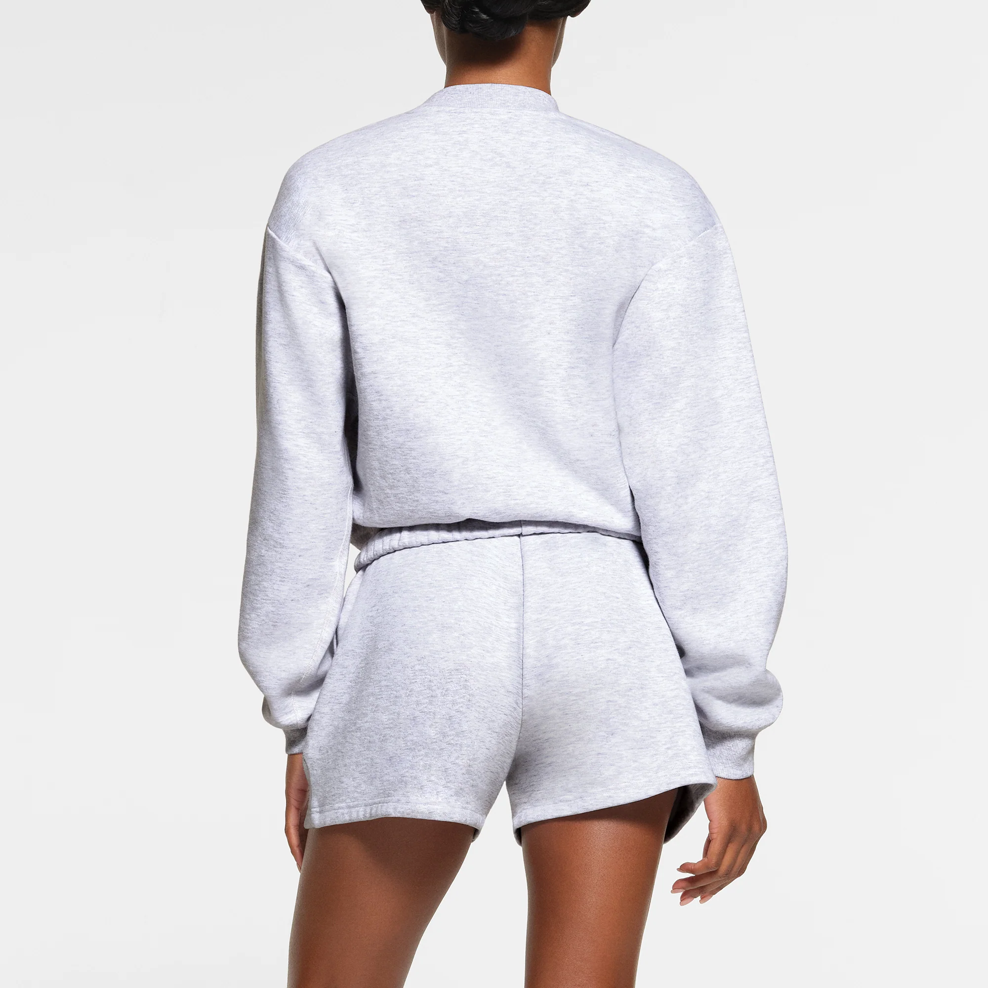 COTTON FLEECE CREWNECK | LIGHT HEATHER GREY - Image 4