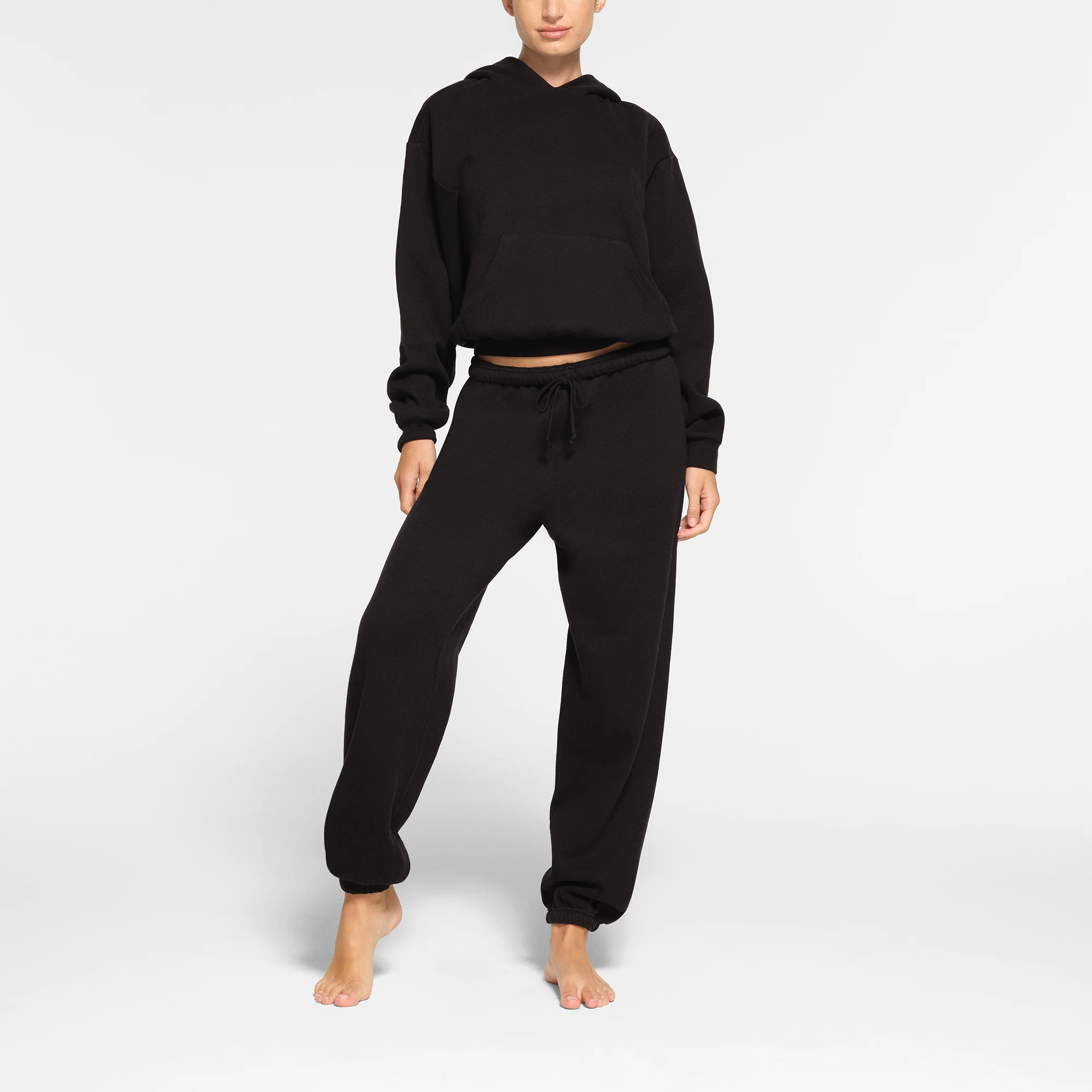COTTON FLEECE HOODIE | ONYX - Image 2