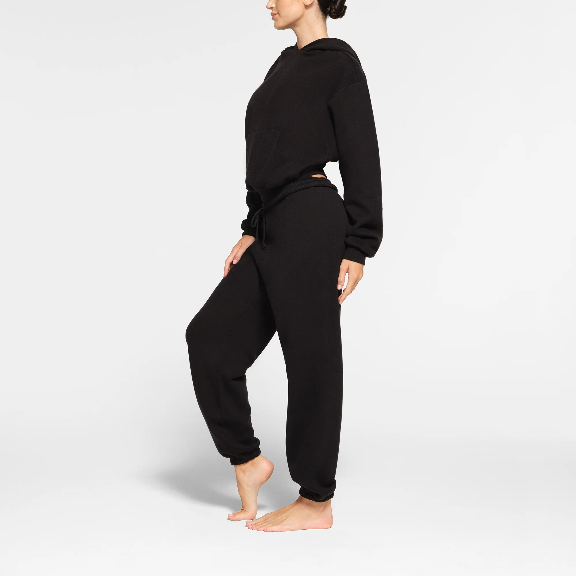 COTTON FLEECE HOODIE | ONYX - Image 3