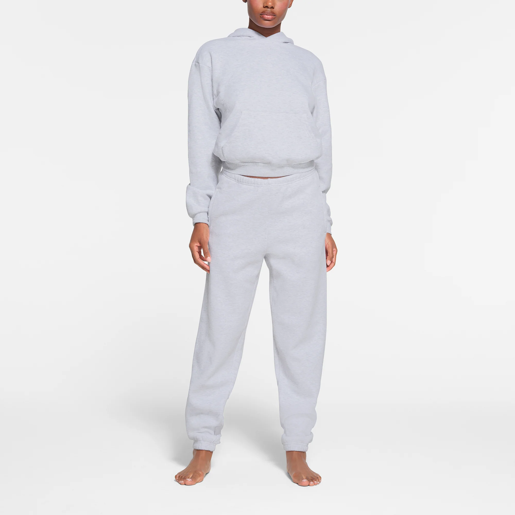 COTTON FLEECE JOGGER | LIGHT HEATHER GREY - Image 2