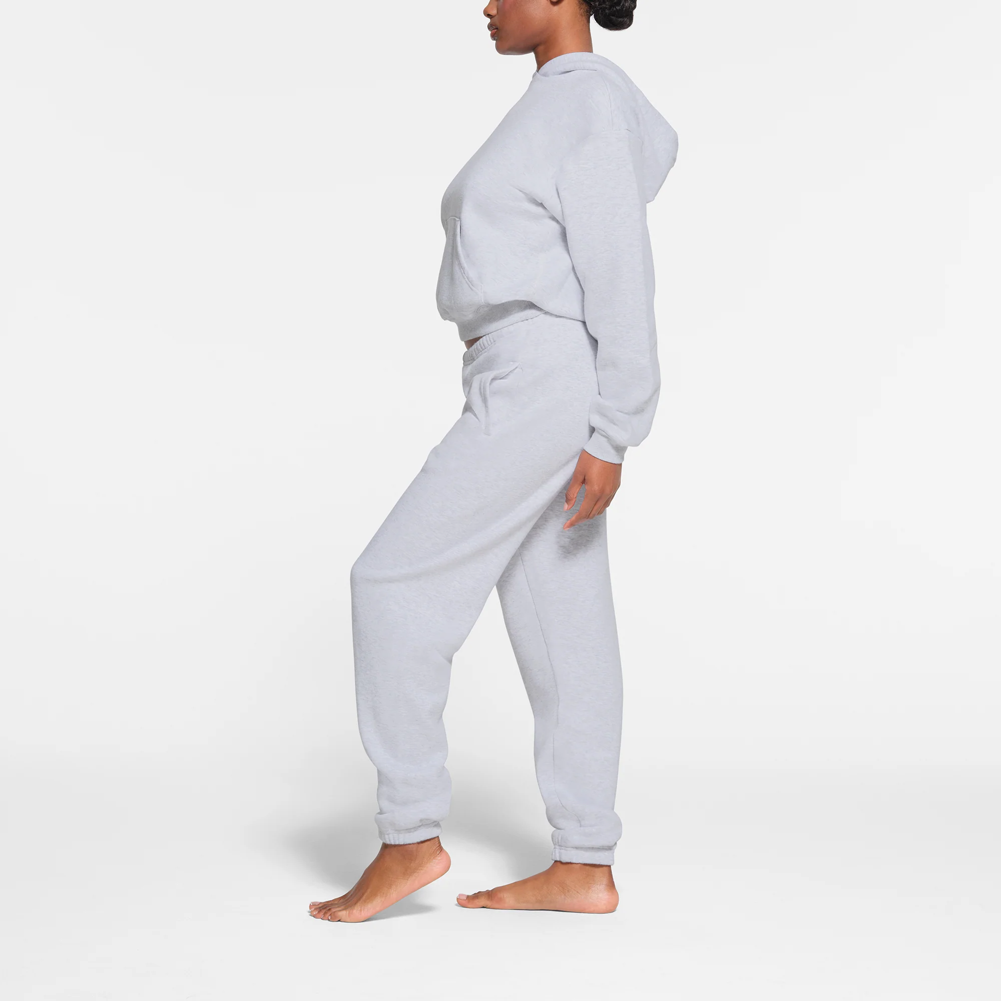 COTTON FLEECE JOGGER | LIGHT HEATHER GREY - Image 3