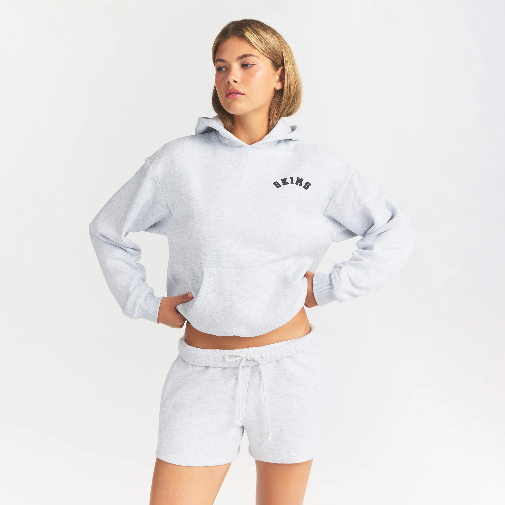 COTTON FLEECE LOGO CLASSIC HOODIE | ONYX ARCHED LOGO PATCH - Image 4