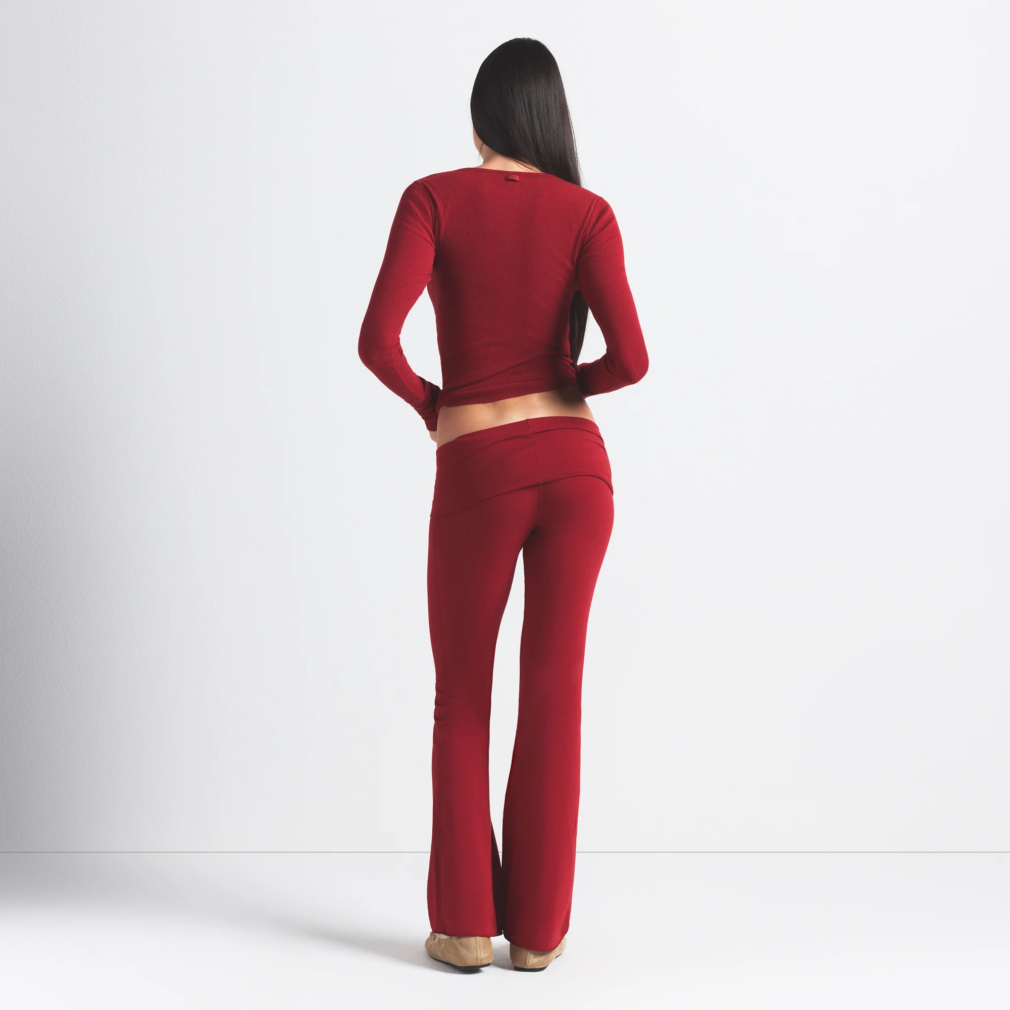 COTTON JERSEY FOLDOVER PANT | BRICK - Image 5