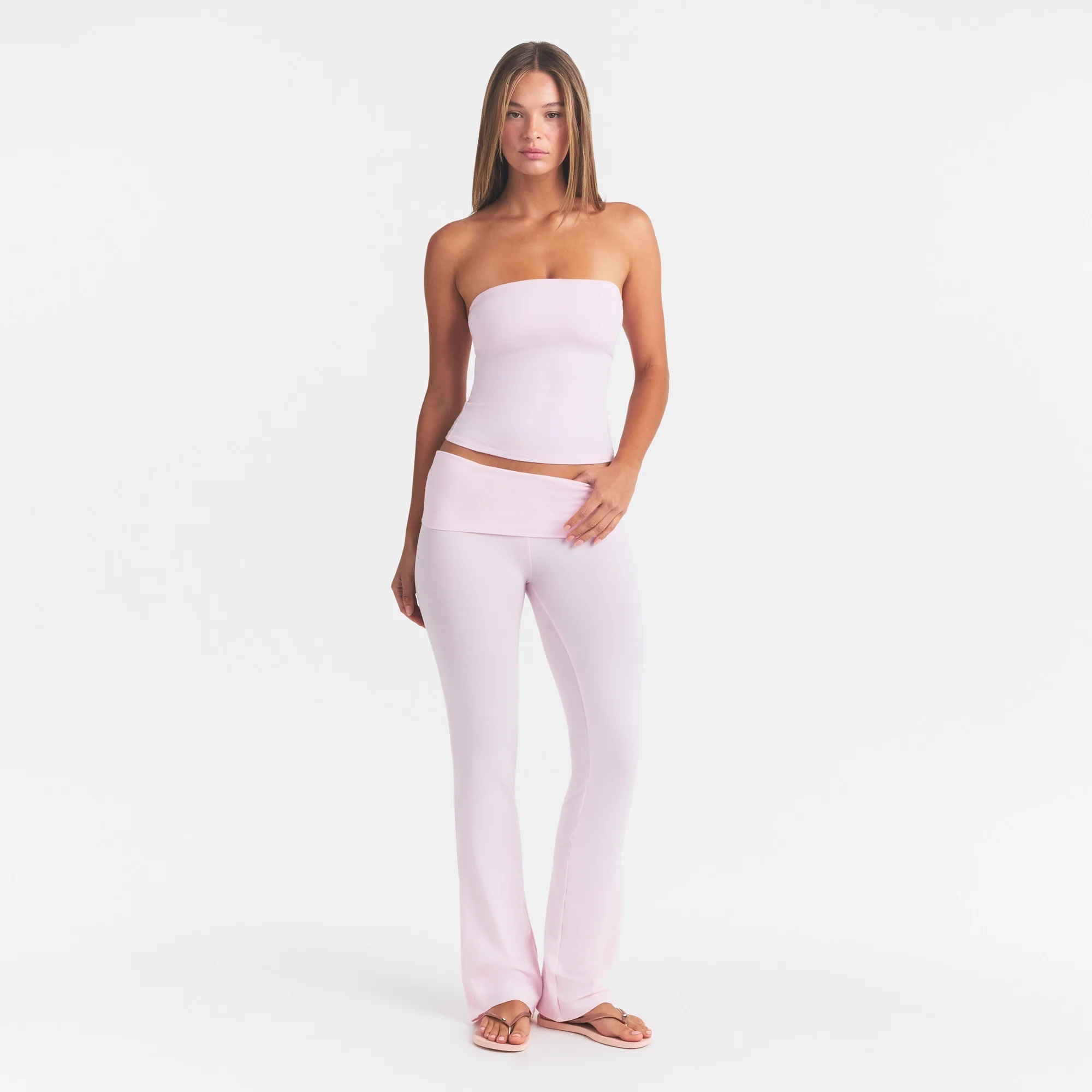 COTTON JERSEY FOLDOVER PANT | CHERRY BLOSSOM - Image 2