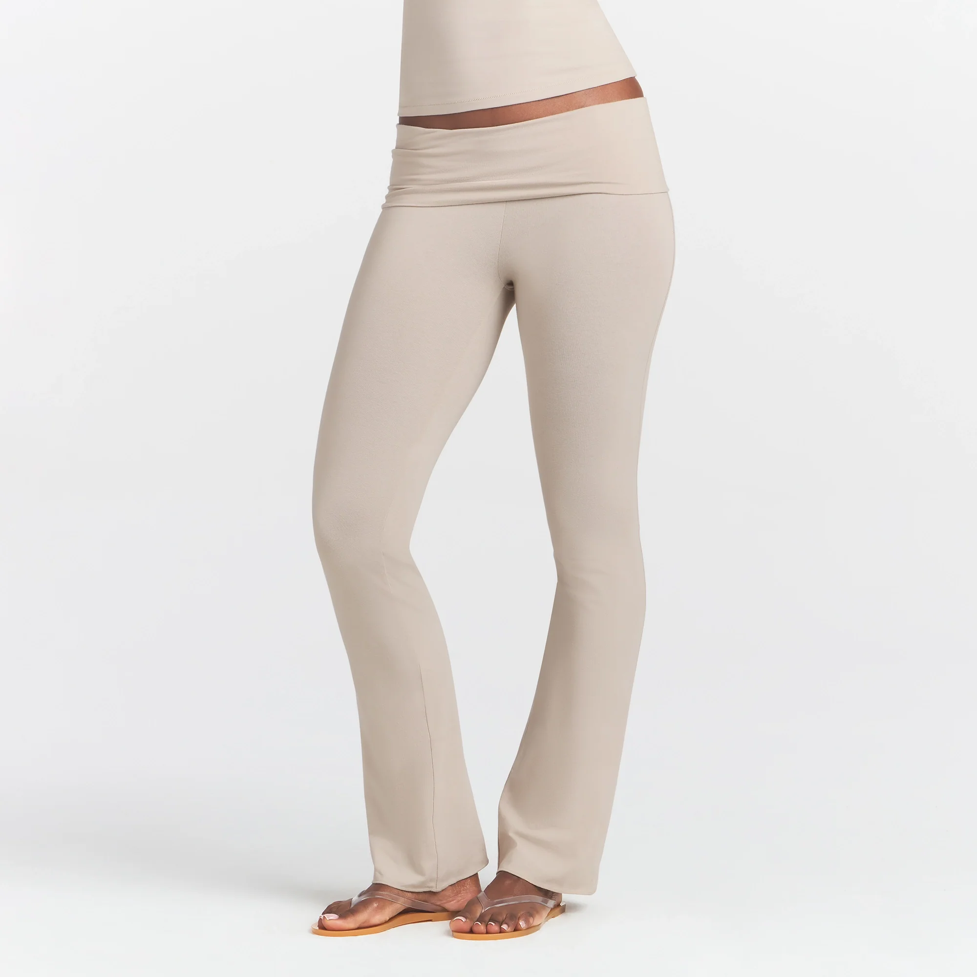 COTTON JERSEY FOLDOVER PANT | STONE - Image 3