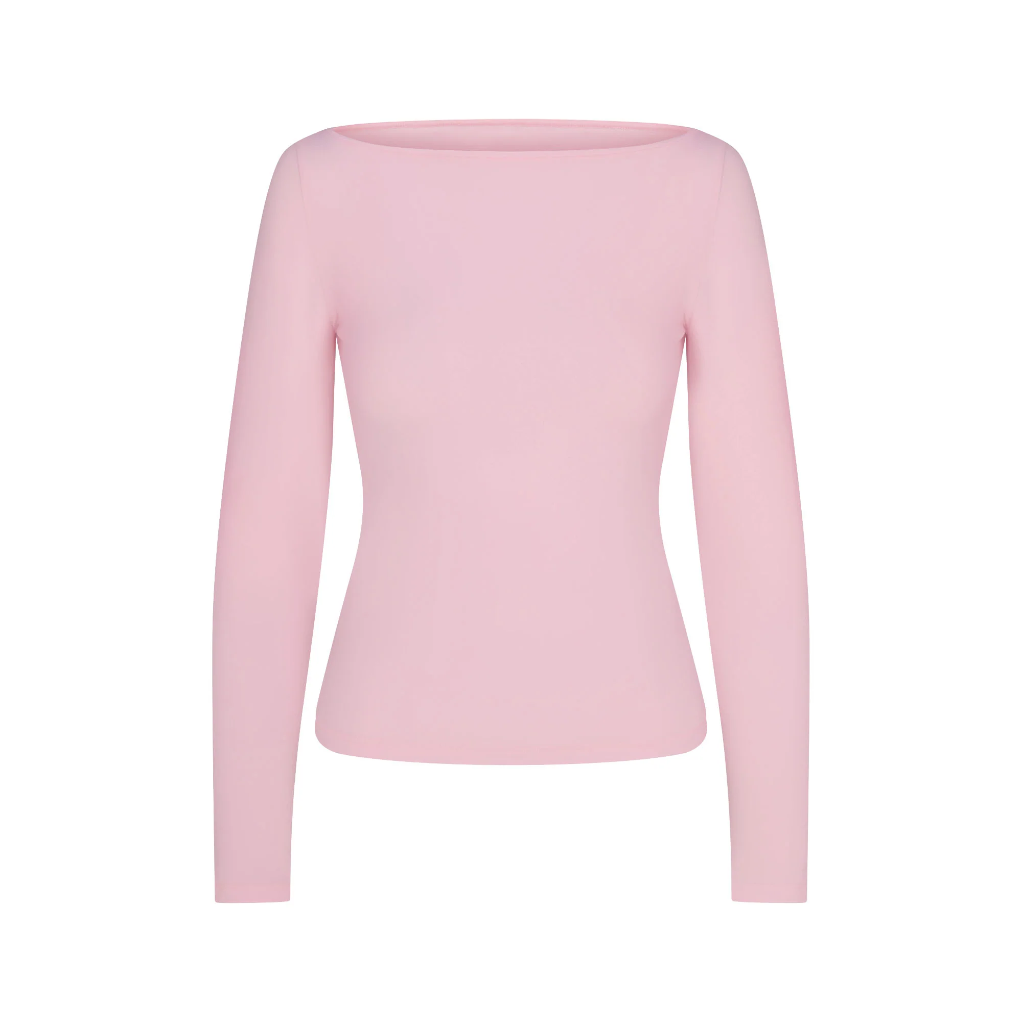 COTTON JERSEY LONG SLEEVE BOATNECK TOP | CHERRY BLOSSOM