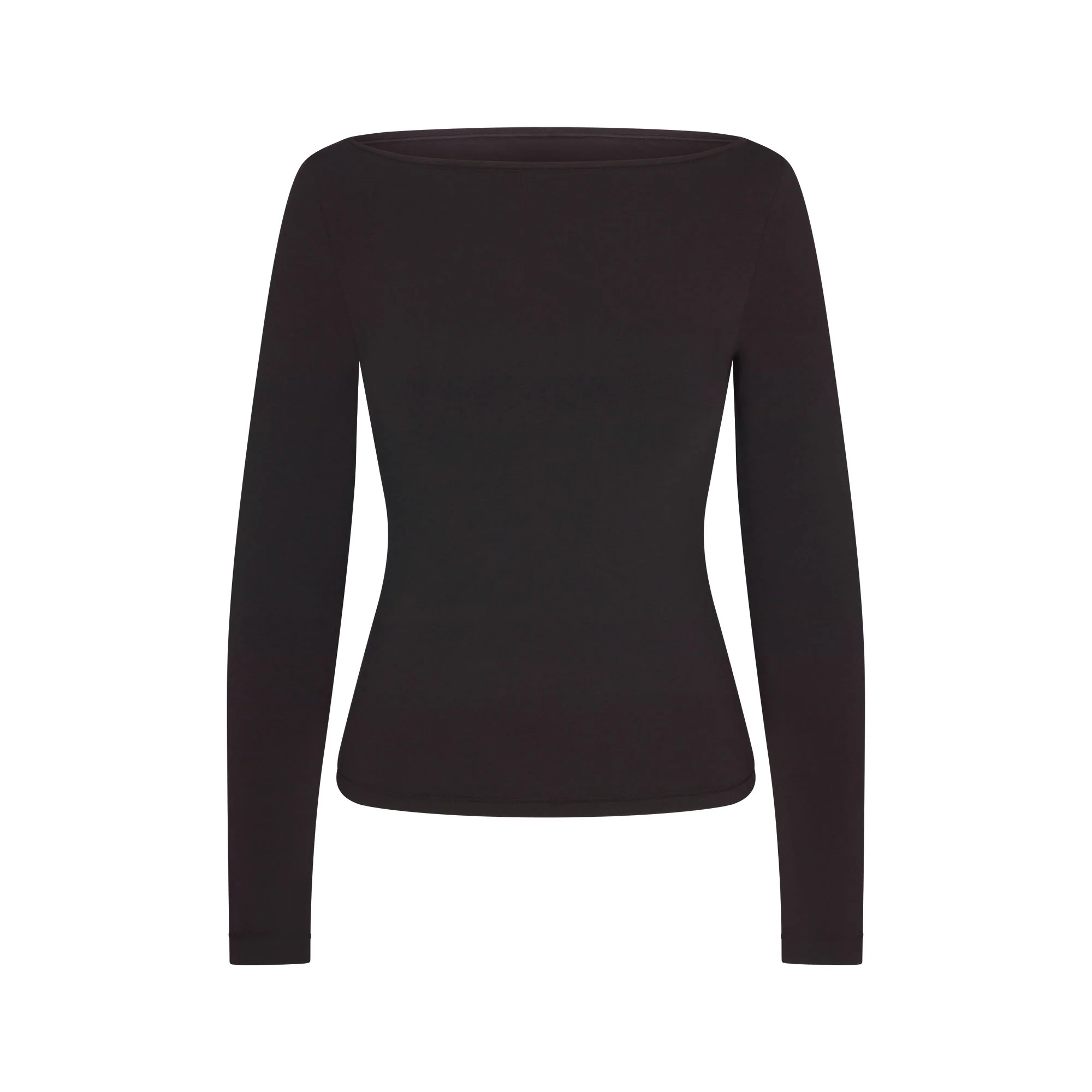 COTTON JERSEY LONG SLEEVE BOATNECK TOP | SOOT