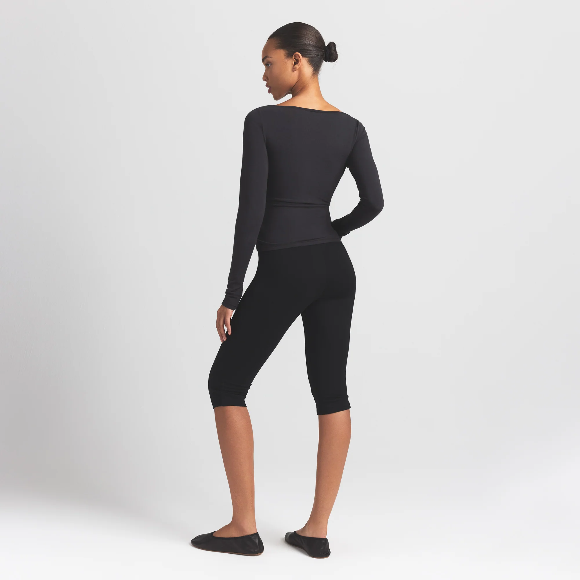 COTTON JERSEY LONG SLEEVE BOATNECK TOP | SOOT - Image 5