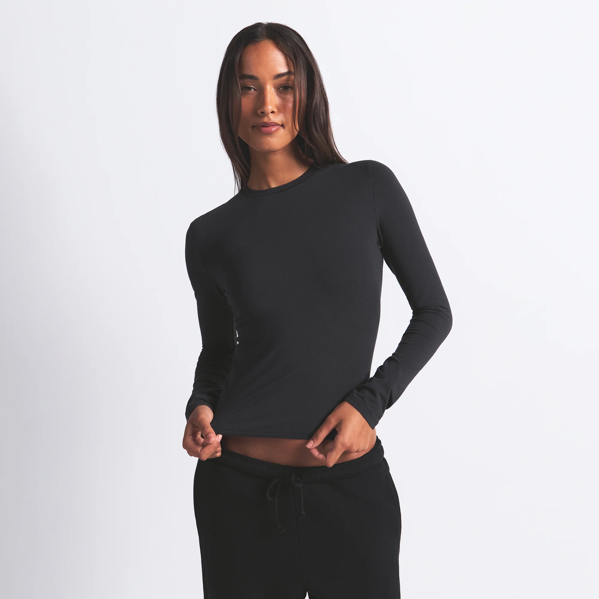 COTTON JERSEY LONG SLEEVE T-SHIRT | SOOT - Image 3