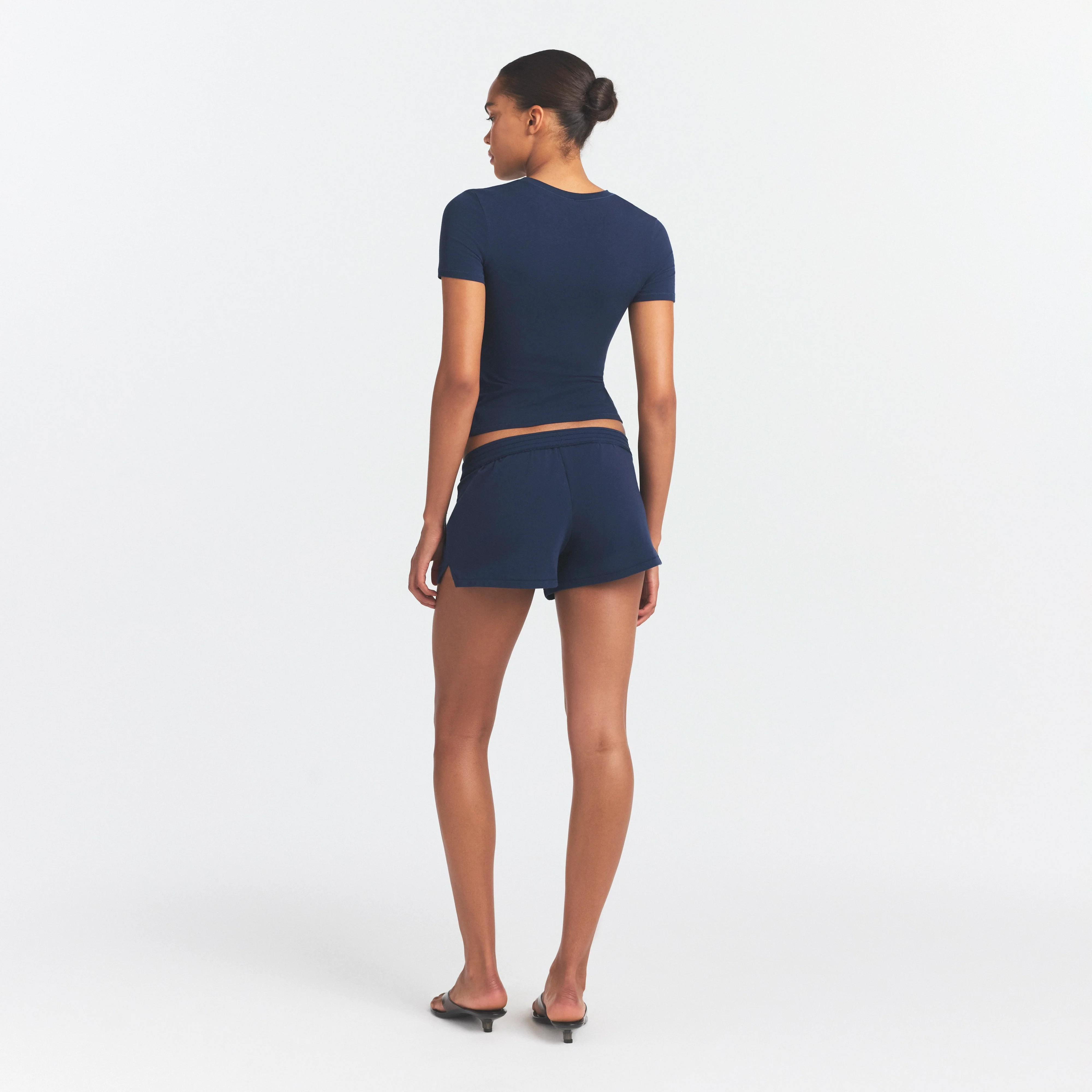 COTTON JERSEY LOOSE SHORT | NAVY - Image 5