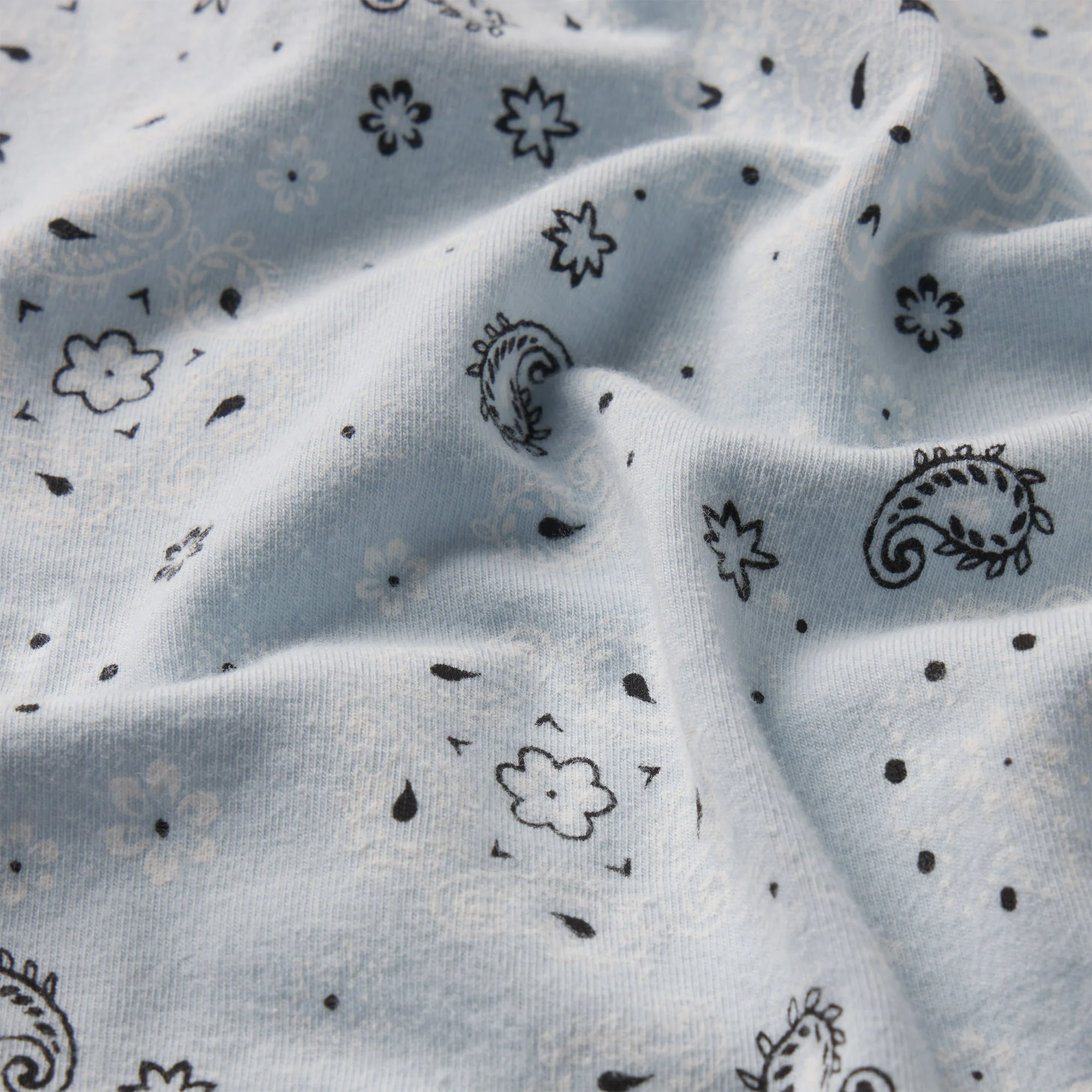 COTTON JERSEY LOOSE SHORT | POWDER BLUE BANDANA - Image 6