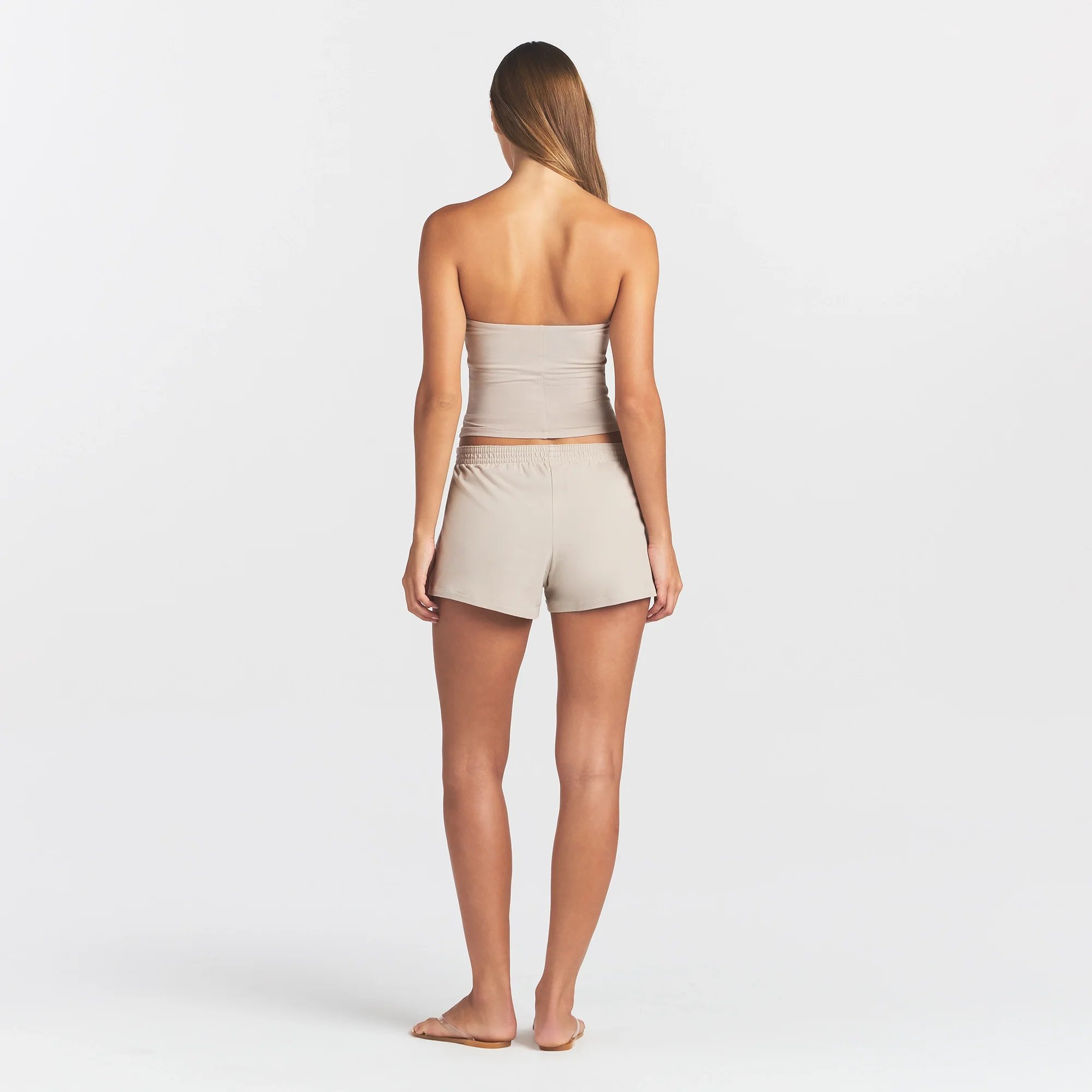 COTTON JERSEY LOOSE SHORT | STONE - Image 4