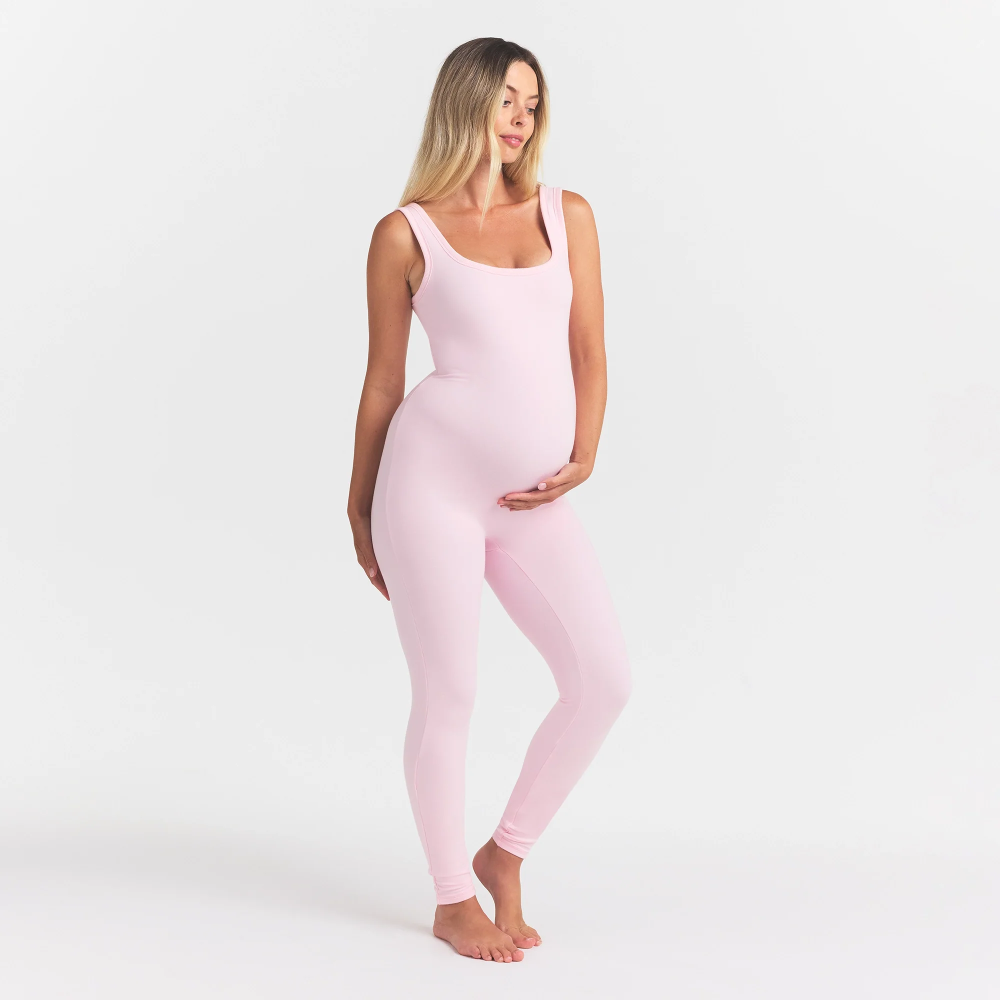COTTON JERSEY MATERNITY CATSUIT | CHERRY BLOSSOM - Image 2