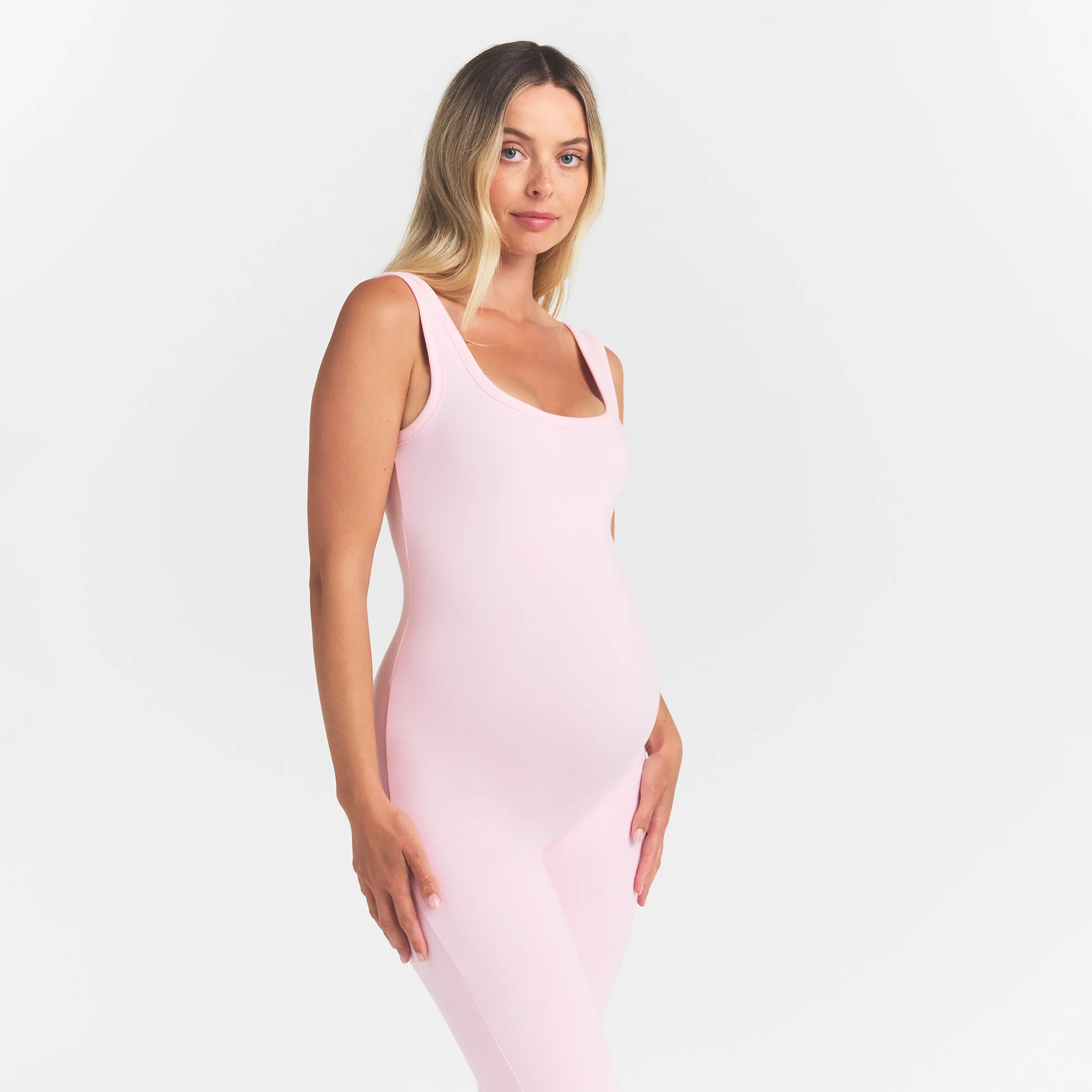 COTTON JERSEY MATERNITY CATSUIT | CHERRY BLOSSOM - Image 3