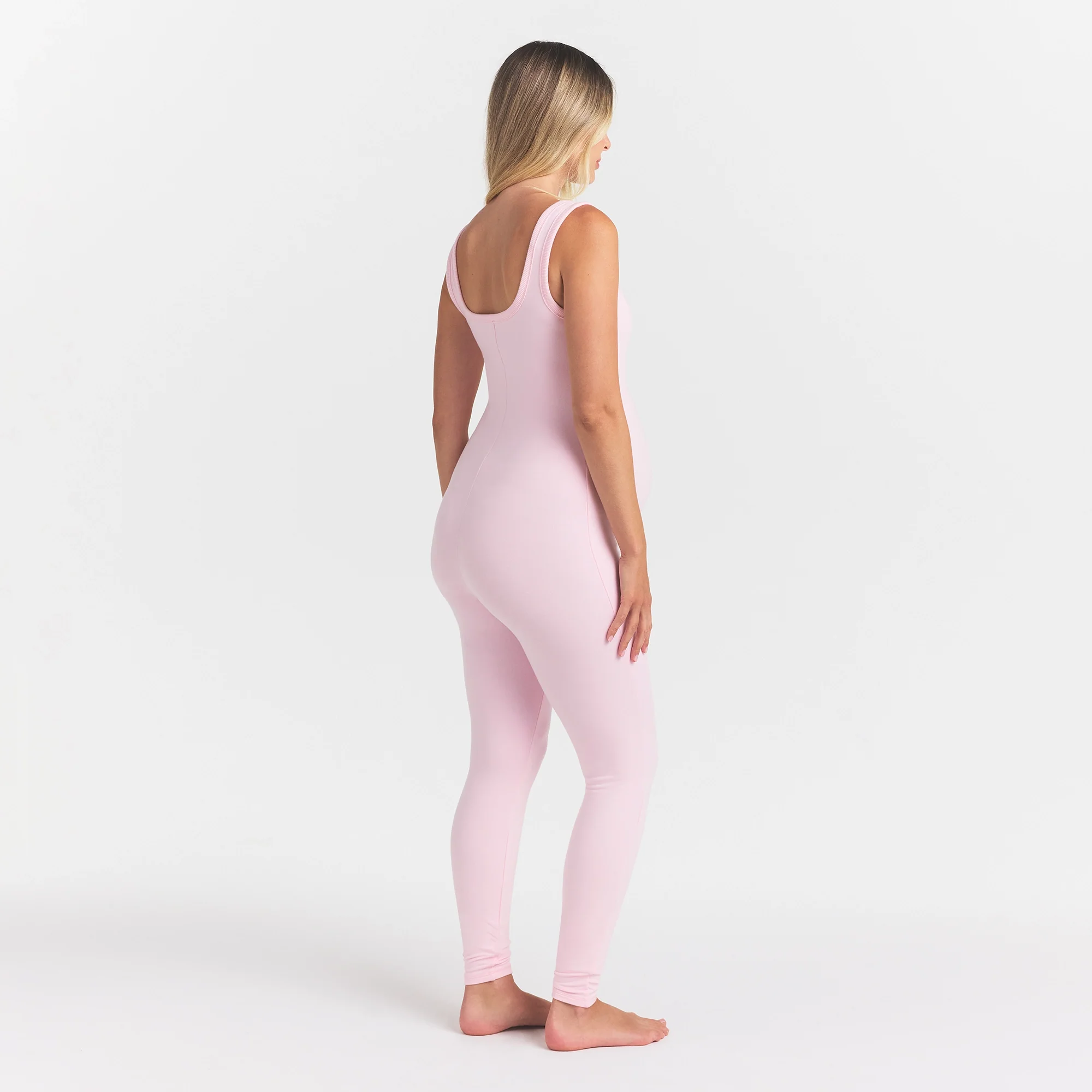 COTTON JERSEY MATERNITY CATSUIT | CHERRY BLOSSOM - Image 4