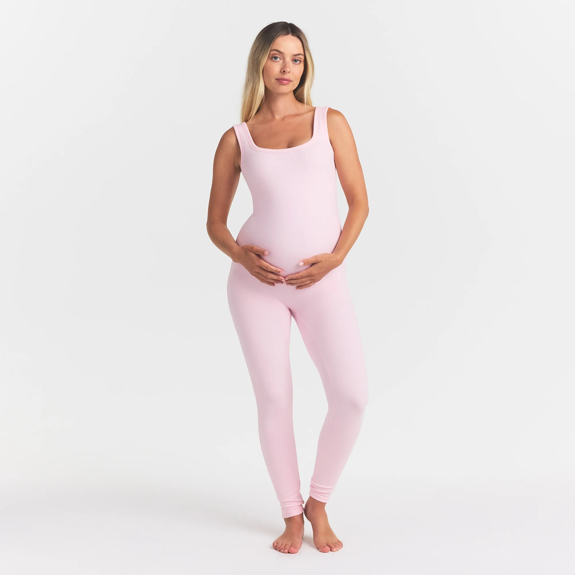 COTTON JERSEY MATERNITY CATSUIT | CHERRY BLOSSOM - Image 5