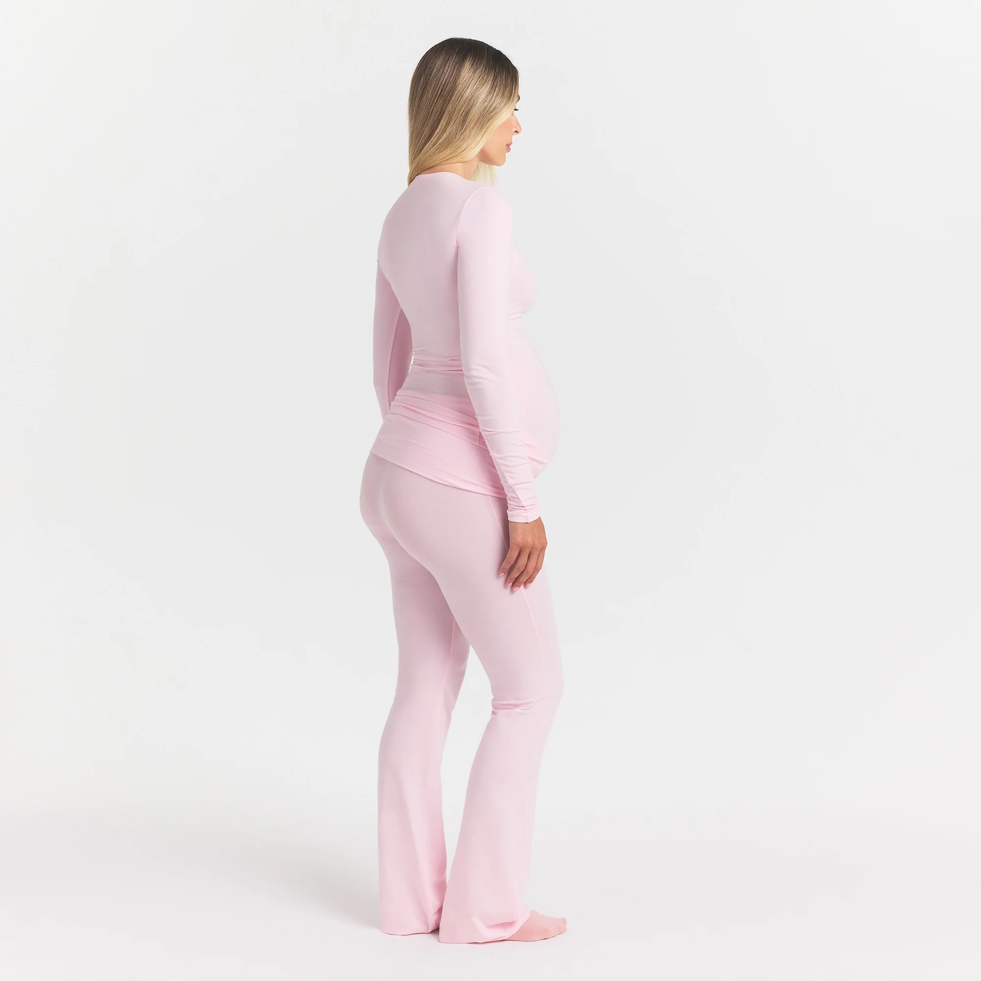 COTTON JERSEY MATERNITY FOLDOVER PANT | CHERRY BLOSSOM - Image 3