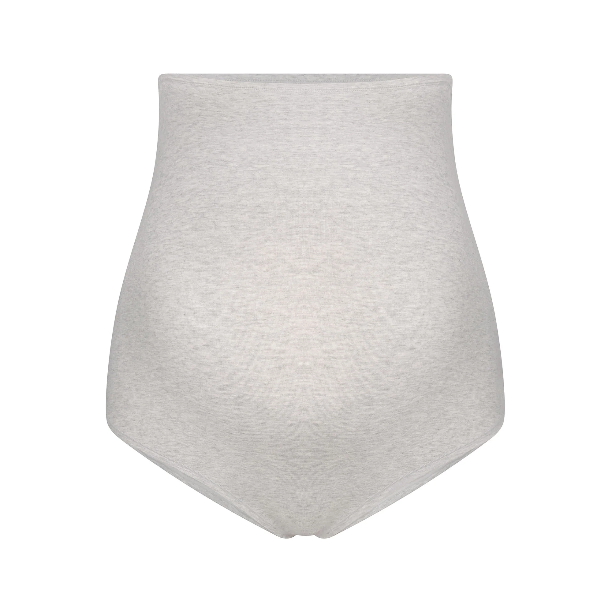 COTTON JERSEY MATERNITY HIGH-WAISTED BRIEF | LIGHT HEATHER GREY