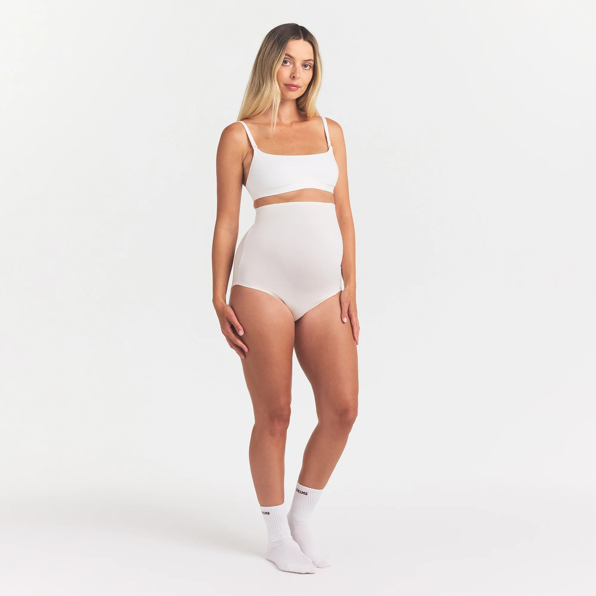 COTTON JERSEY MATERNITY HIGH-WAISTED BRIEF | MARBLE - Image 2