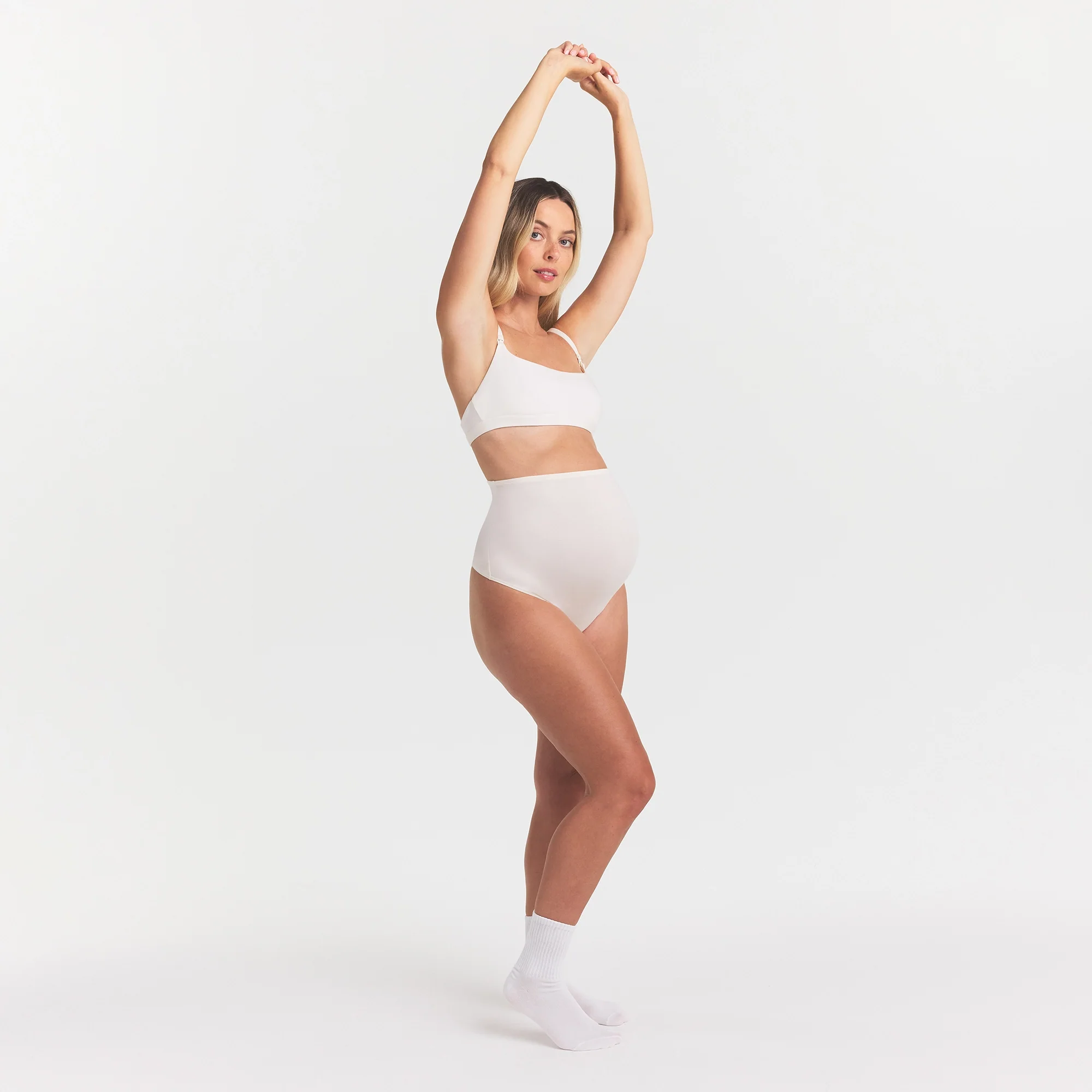 COTTON JERSEY MATERNITY HIGH-WAISTED THONG | MARBLE - Image 4