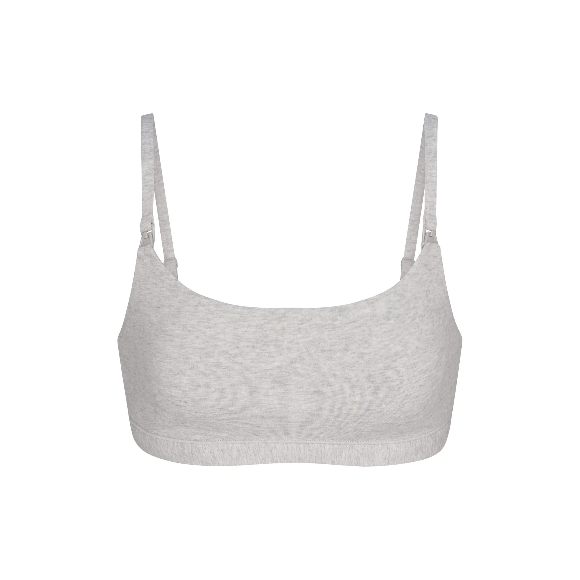 COTTON JERSEY MATERNITY NURSING SCOOP BRALETTE 2-PACK | LIGHT HEATHER GREY - Image 9