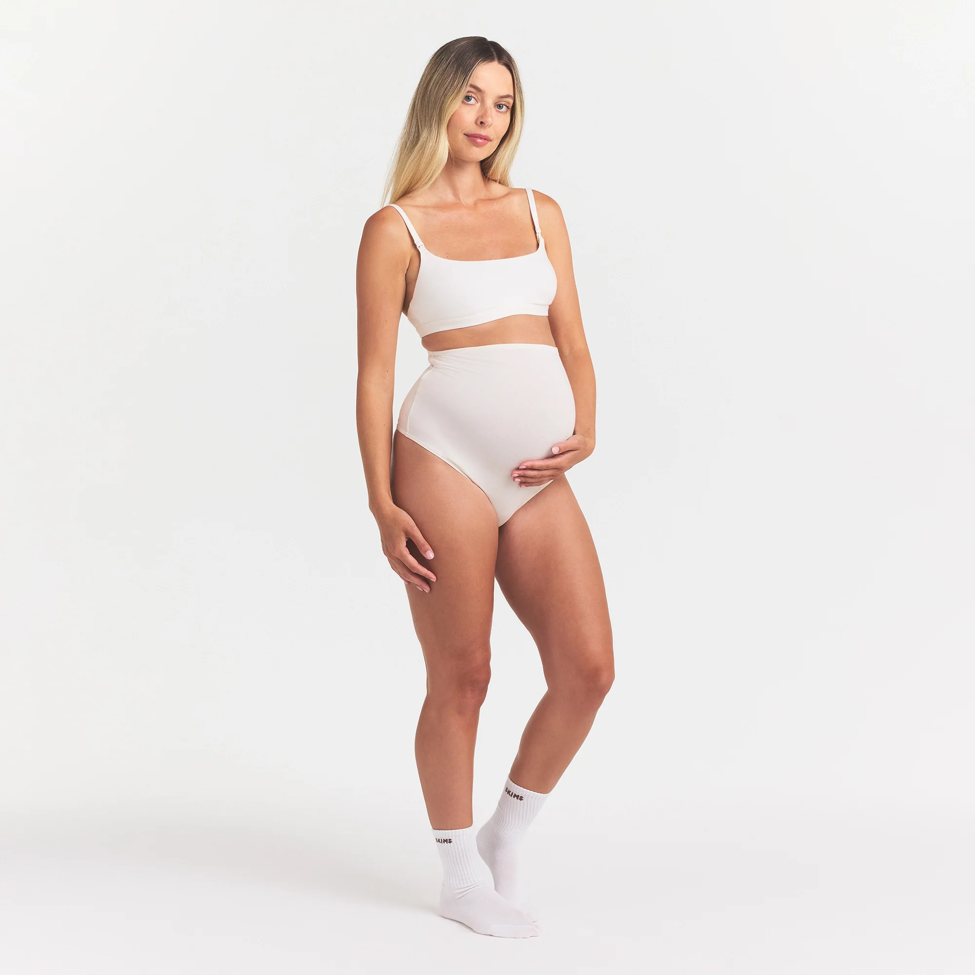 COTTON JERSEY MATERNITY NURSING SCOOP BRALETTE | MARBLE - Image 2