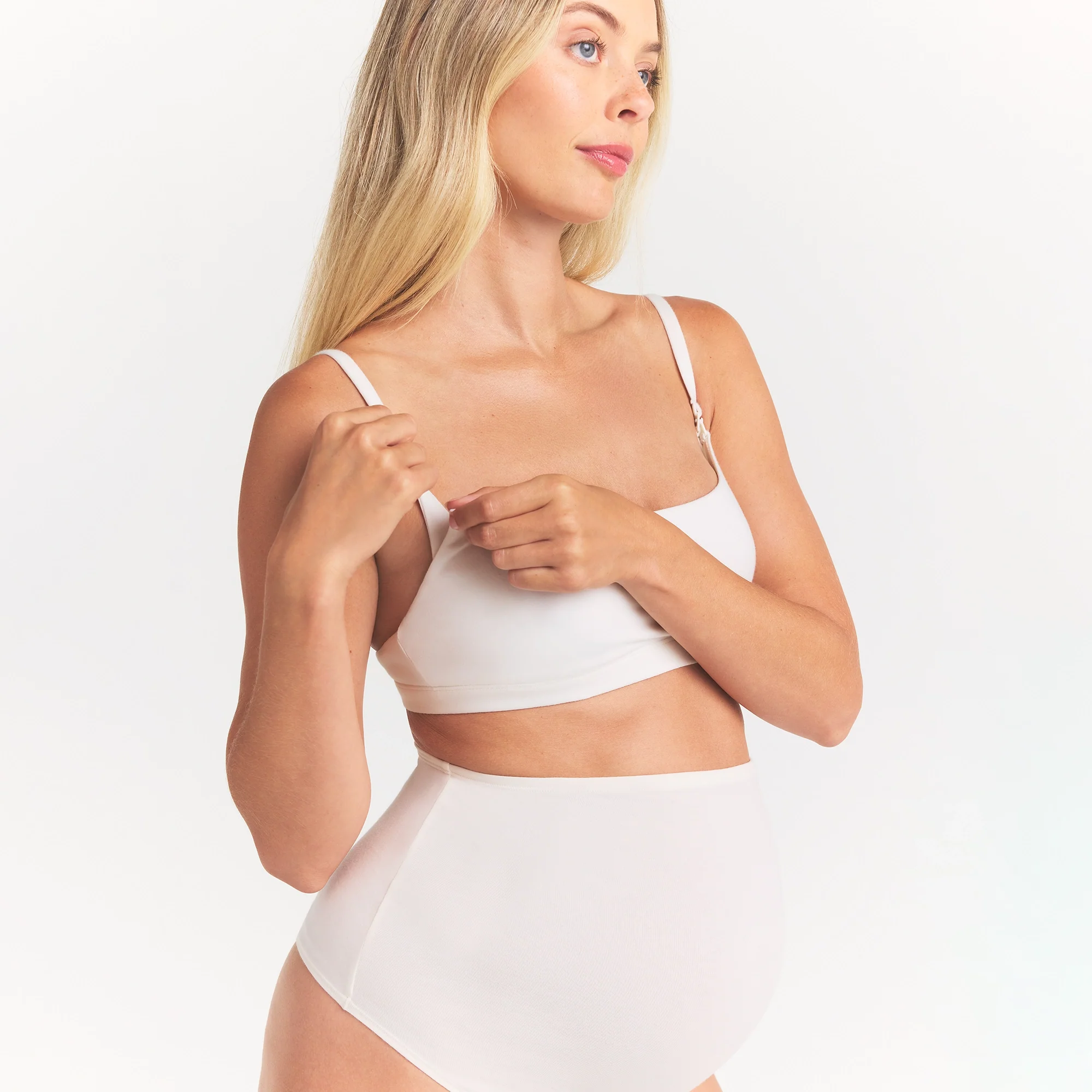 COTTON JERSEY MATERNITY NURSING SCOOP BRALETTE | MARBLE - Image 3