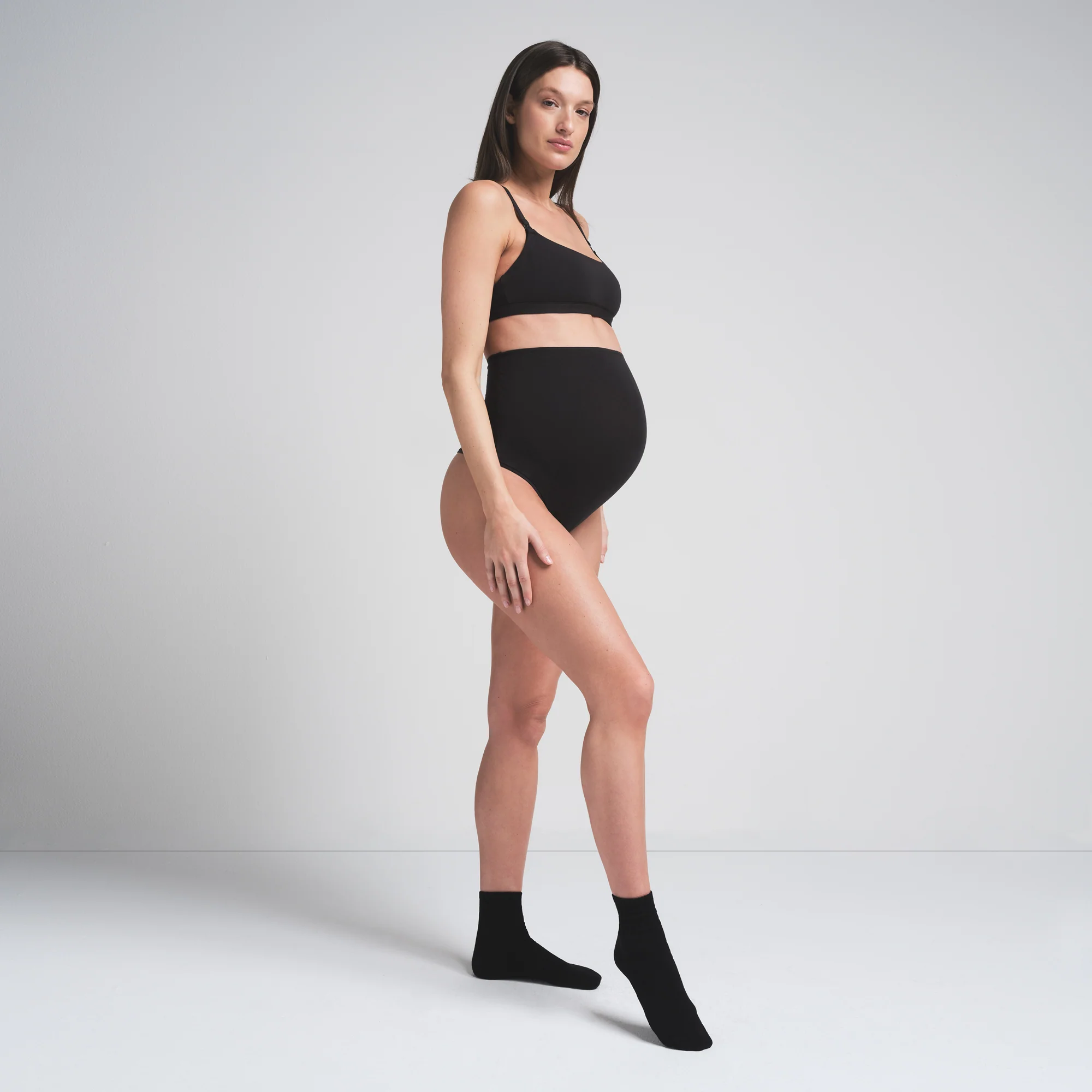 COTTON JERSEY MATERNITY NURSING SCOOP BRALETTE | SOOT - Image 2