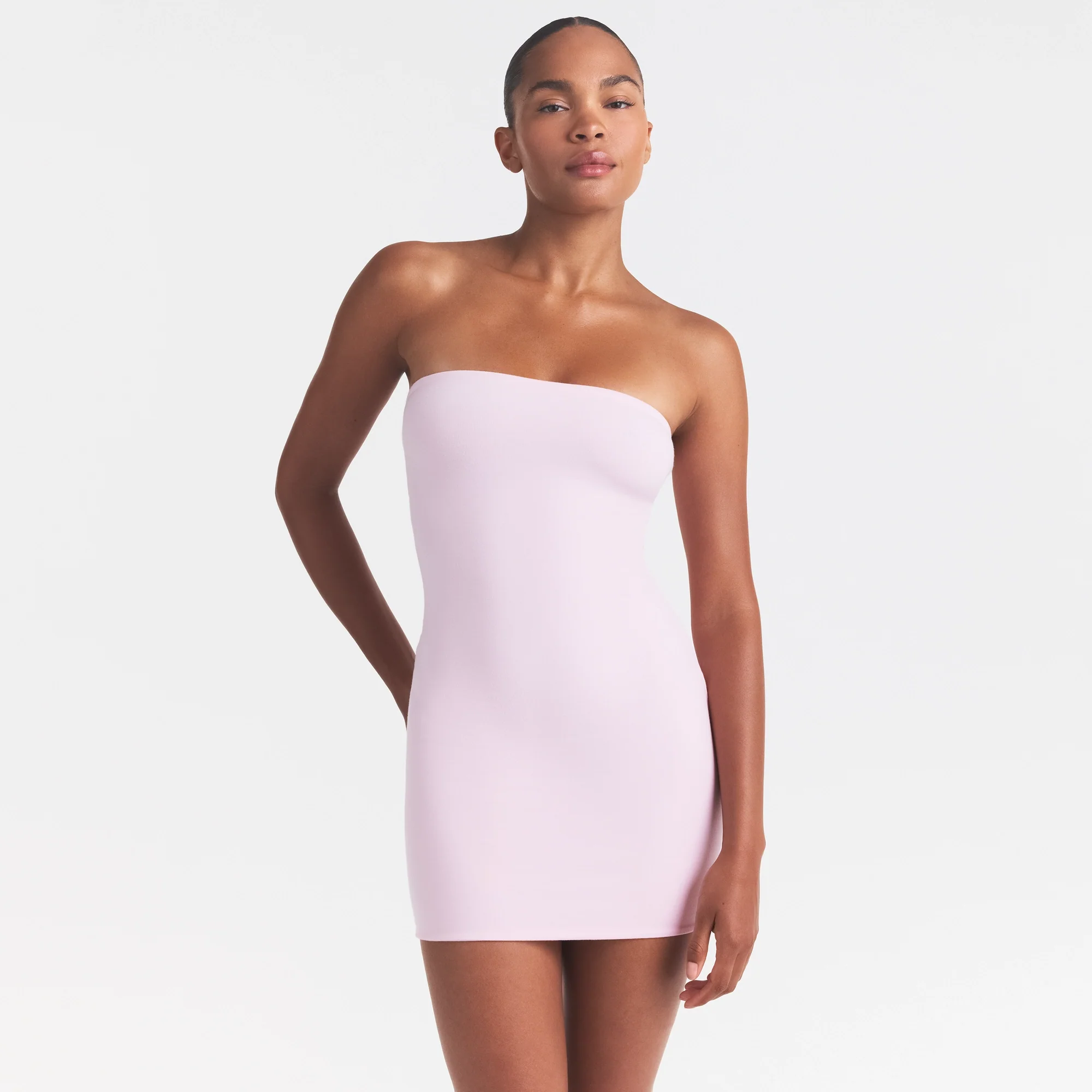 COTTON JERSEY MINI TUBE DRESS | CHERRY BLOSSOM - Image 3