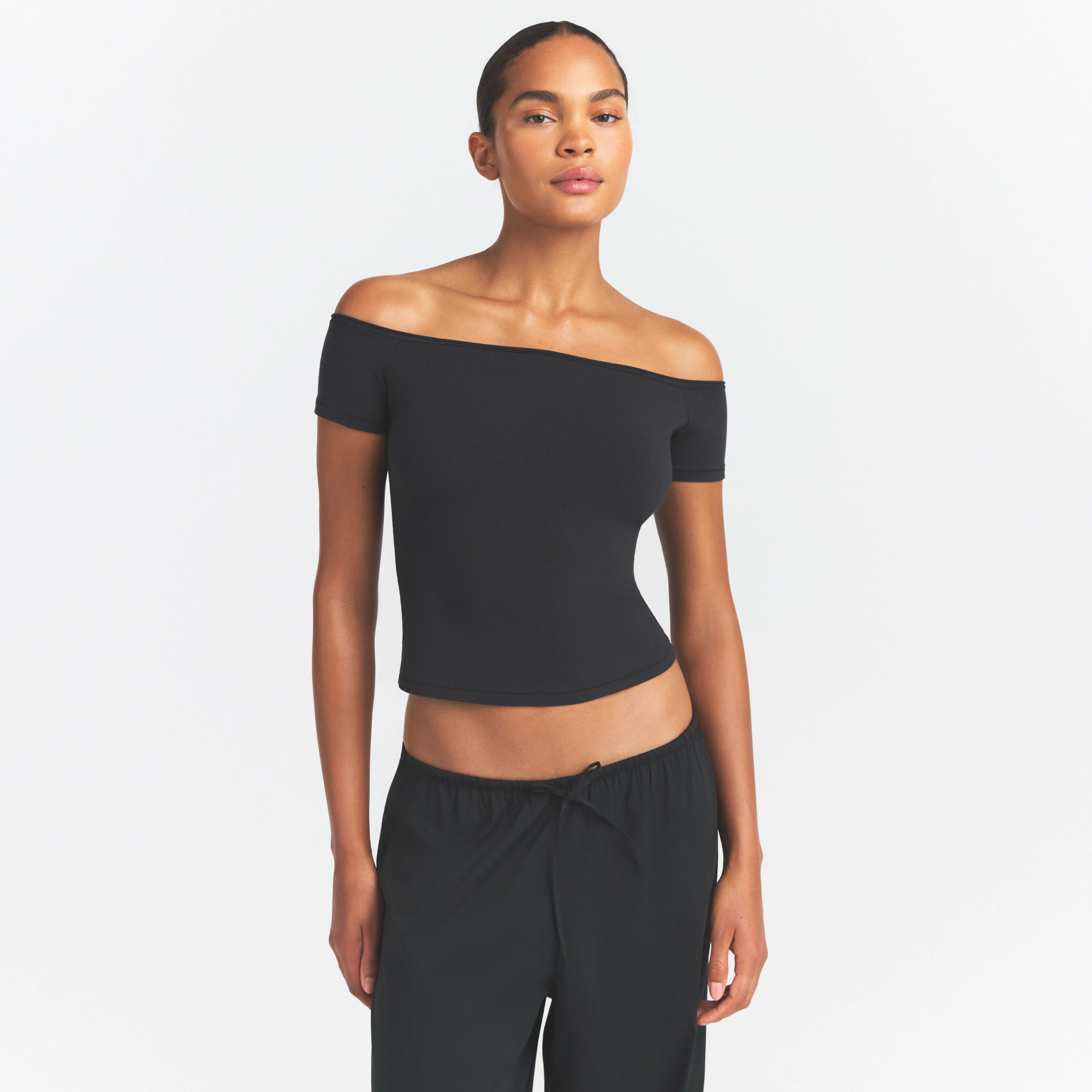 COTTON JERSEY OFF THE SHOULDER TOP | SOOT - Image 3
