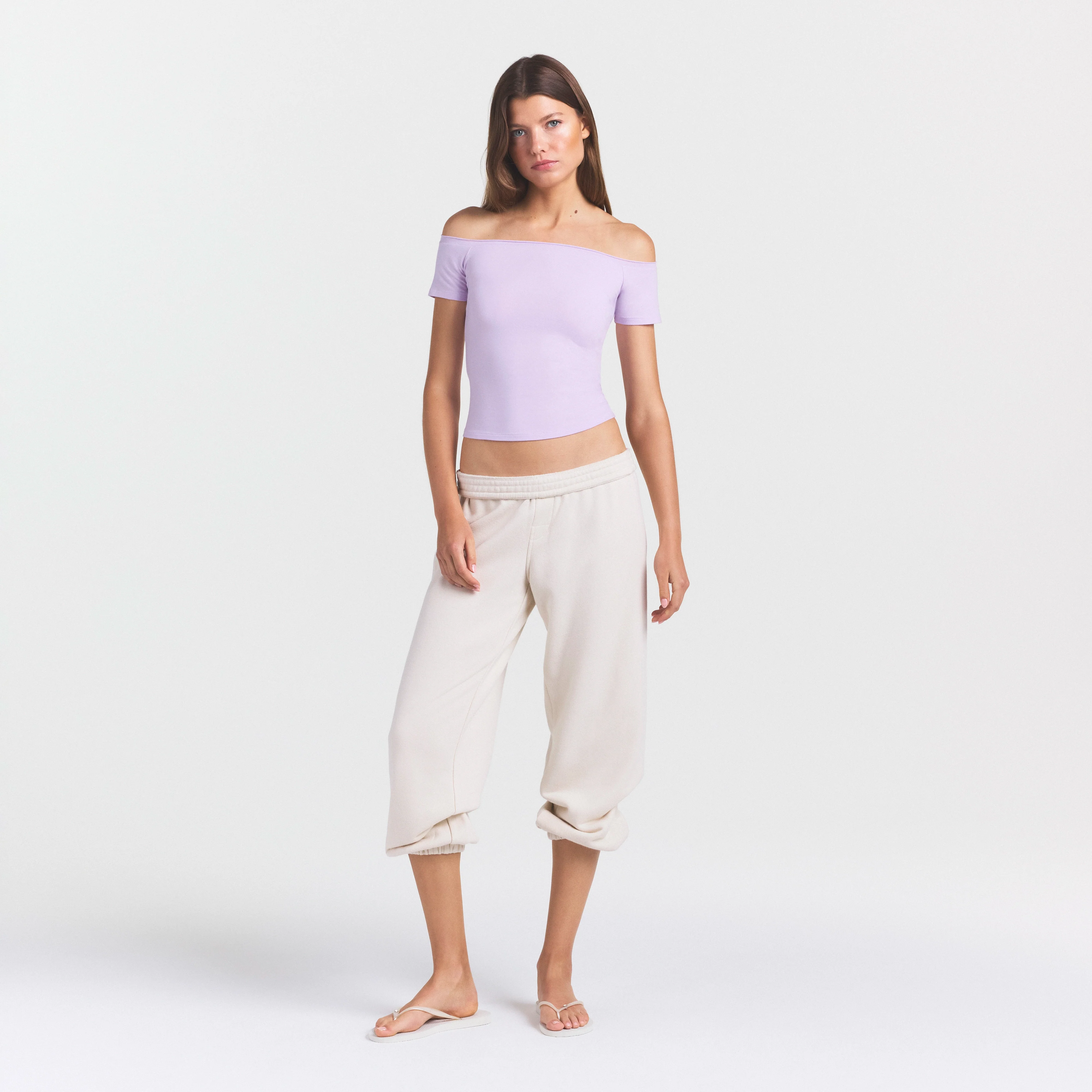 COTTON JERSEY OFF THE SHOULDER TOP | SUGAR PLUM - Image 2