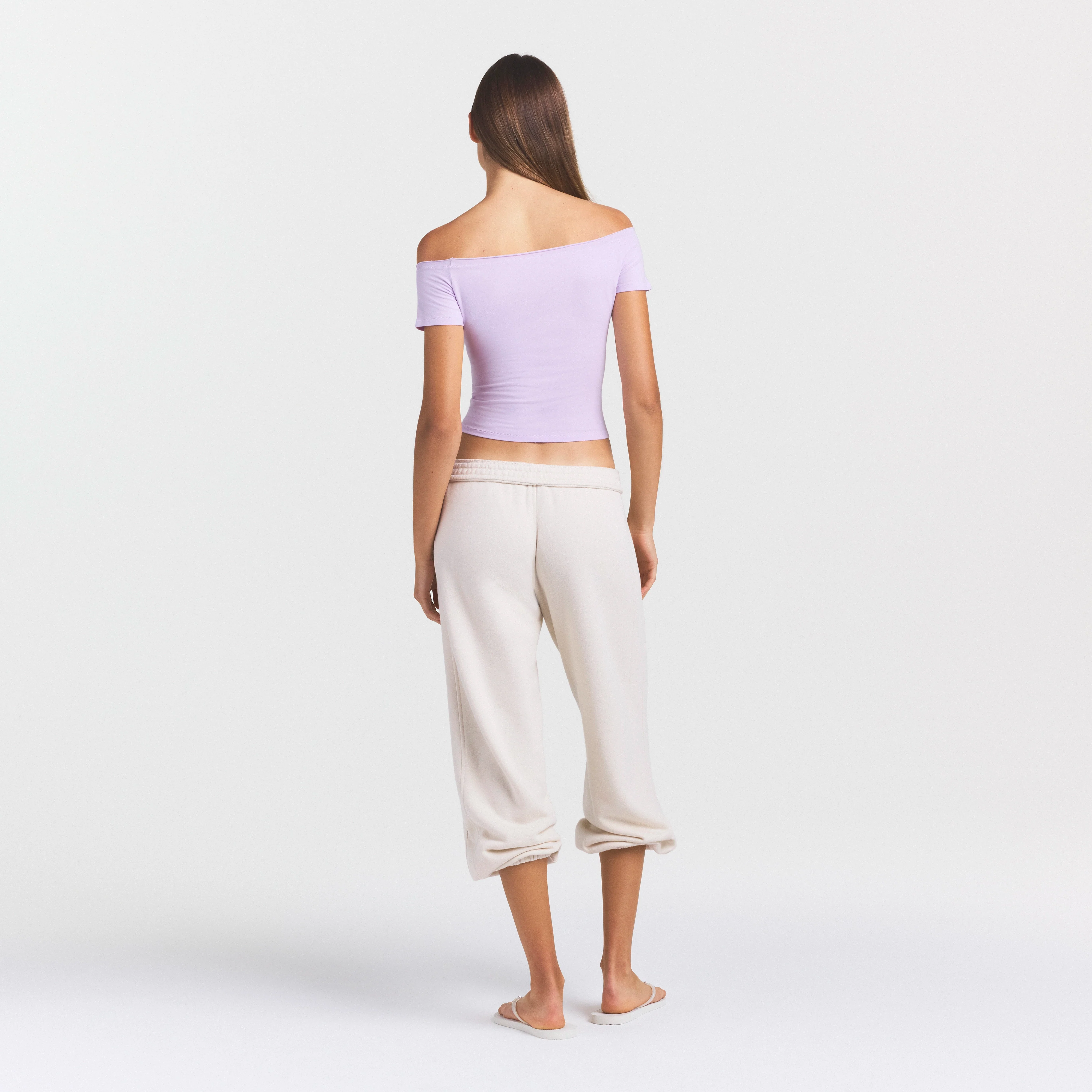 COTTON JERSEY OFF THE SHOULDER TOP | SUGAR PLUM - Image 4