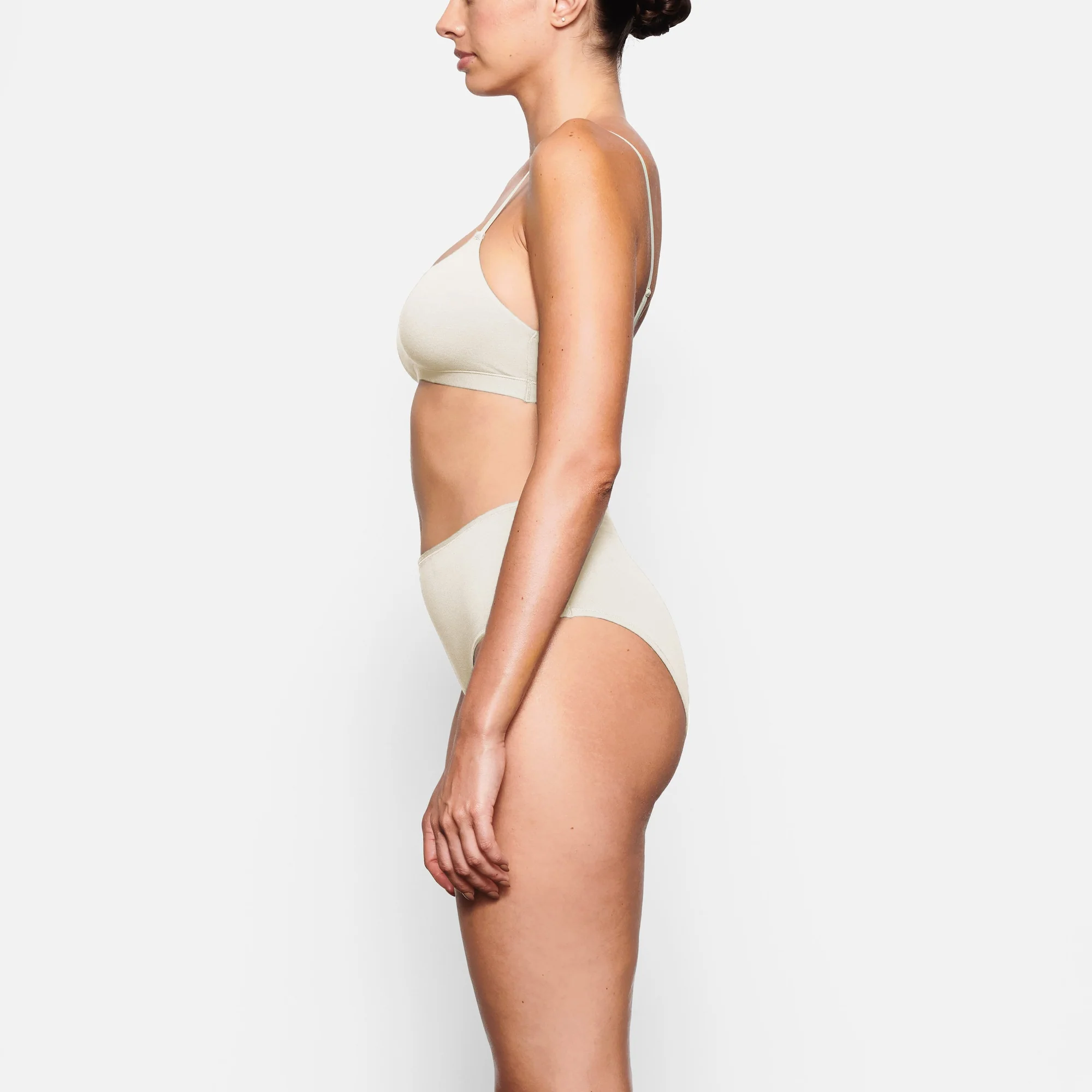 COTTON JERSEY SCOOP BRALETTE | BONE - Image 3