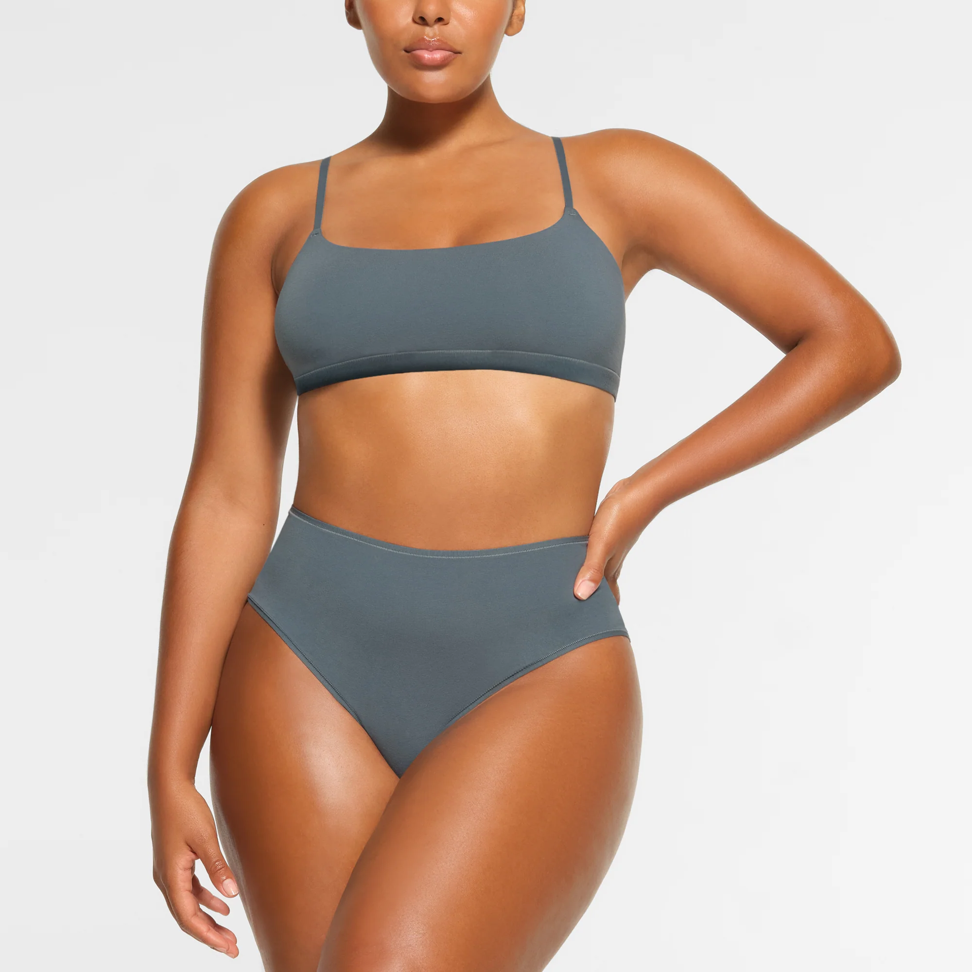 COTTON JERSEY SCOOP BRALETTE | KYANITE - Image 2