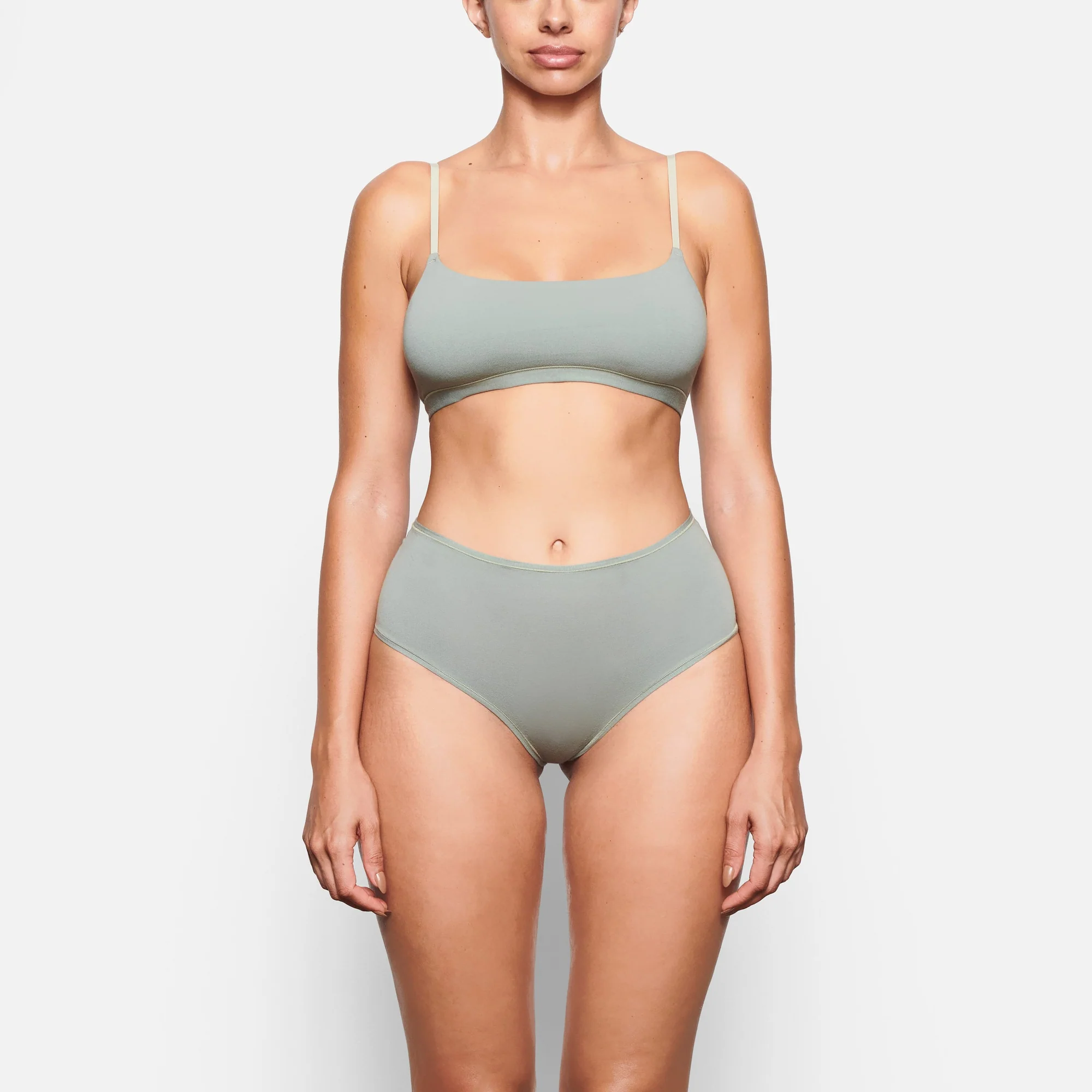 COTTON JERSEY SCOOP BRALETTE | MINERAL - Image 2